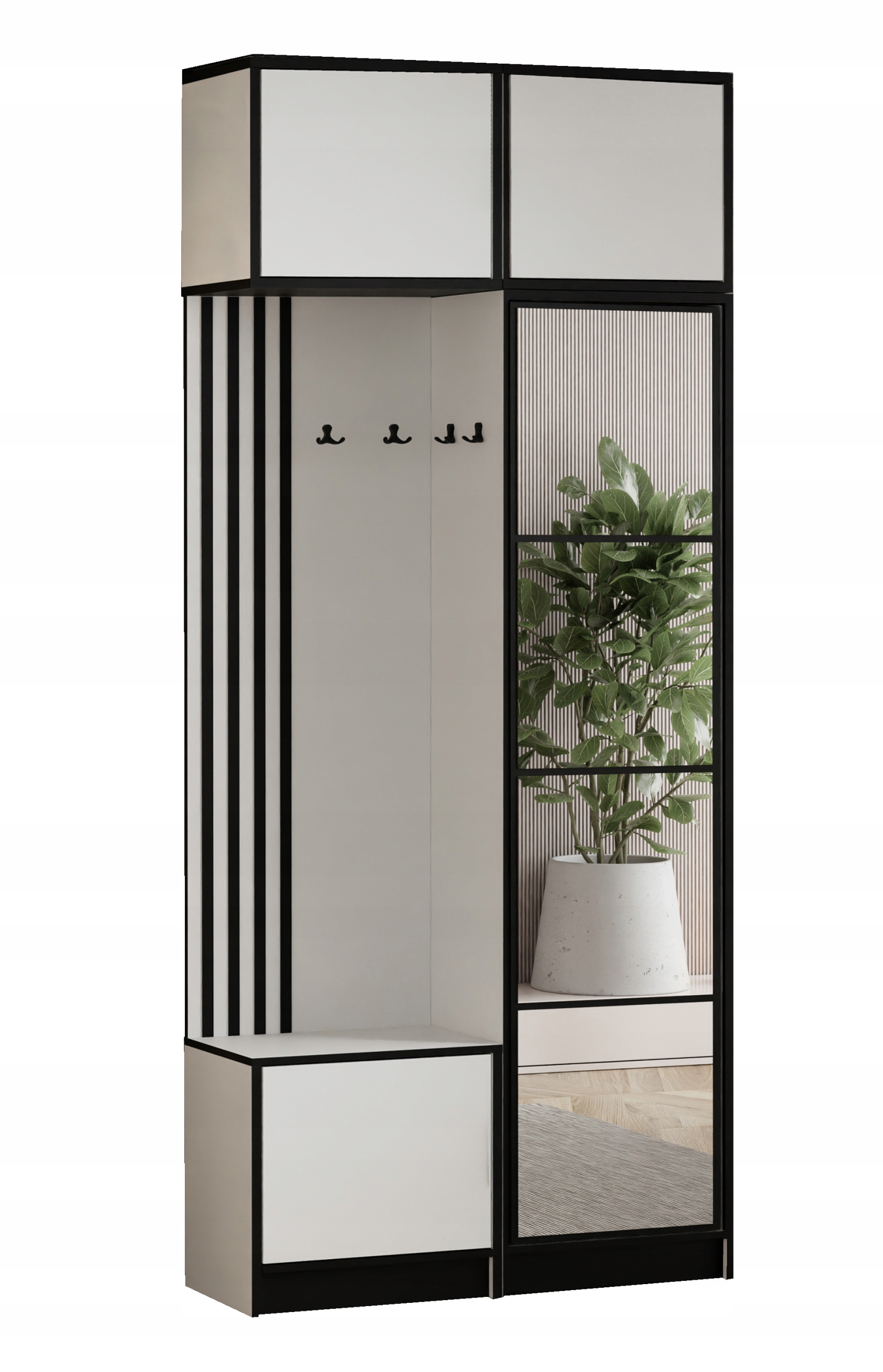 Šatní skříň Costa 11 bílá Vzor 1 s nástavcem