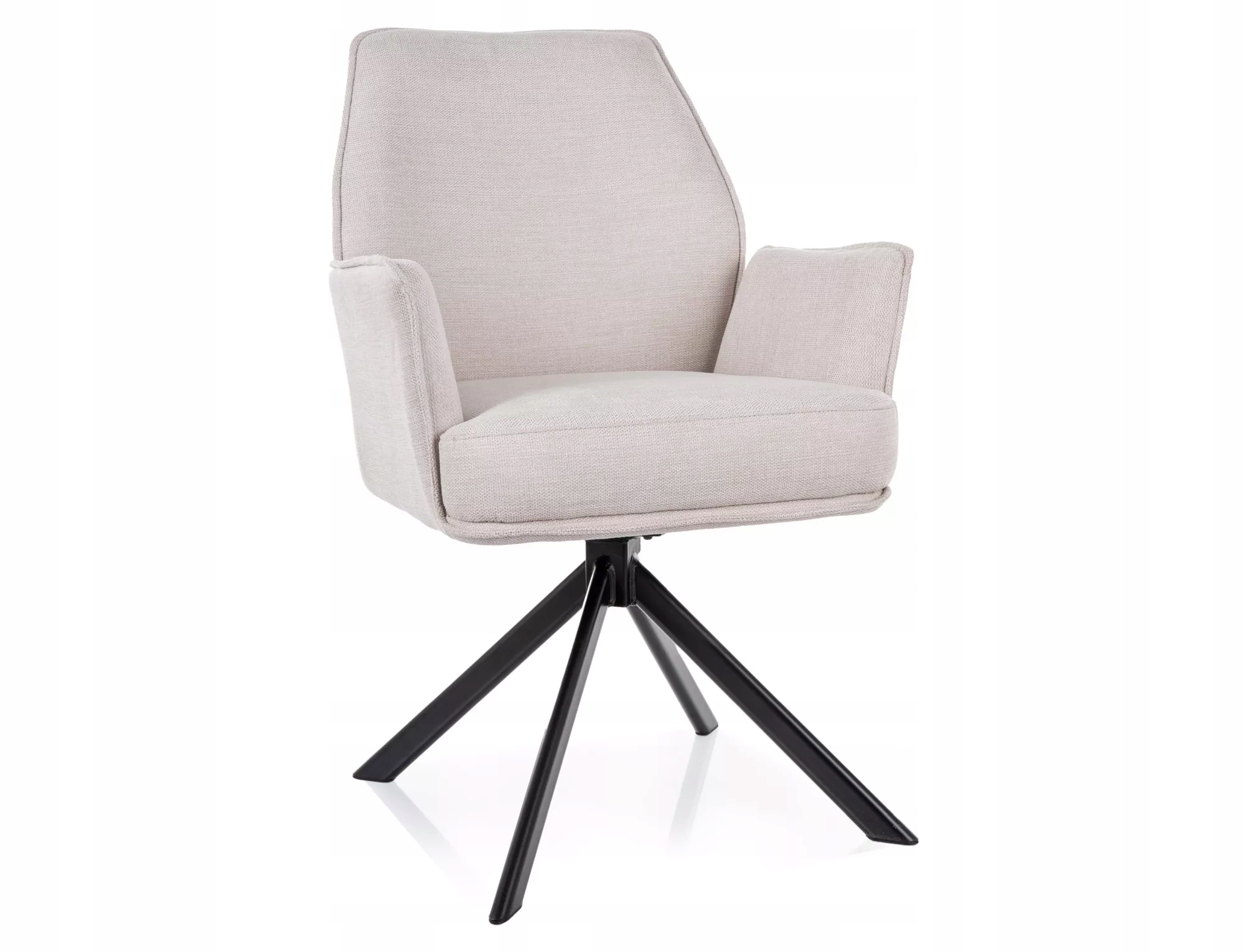 Stolička Hugo Brego s kovovou konštrukciou, čierna béžová látka, svetlo béžová 22