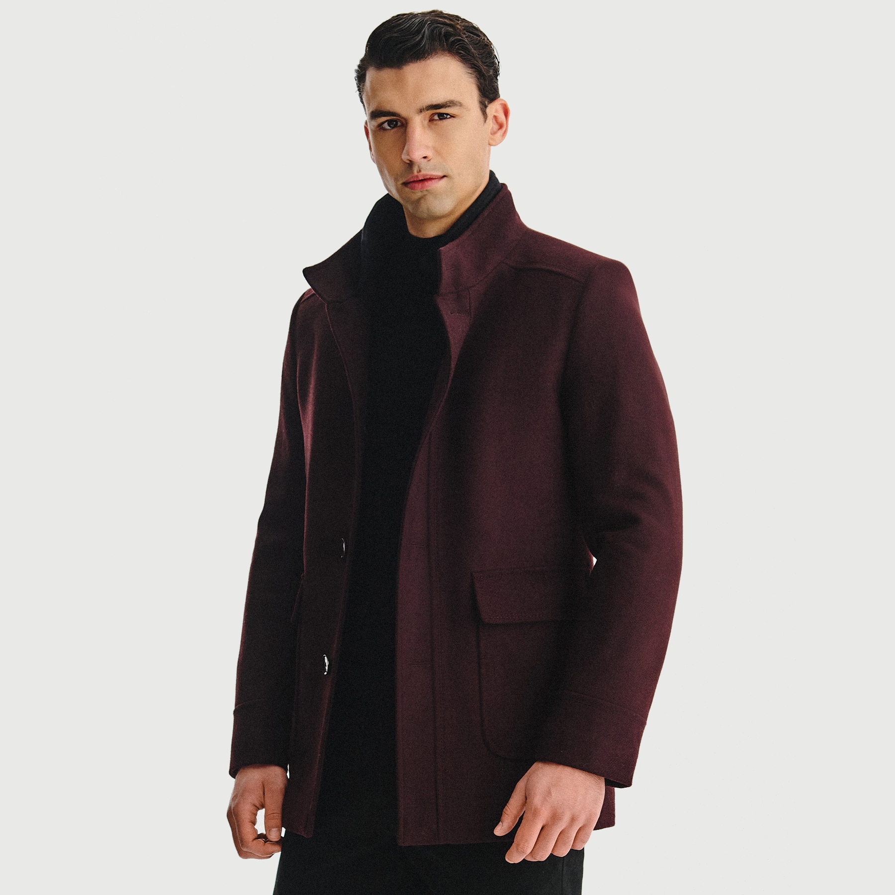 Pánský vínový knoflíky na knoflíky z vlny Pako Lorente , vel 54