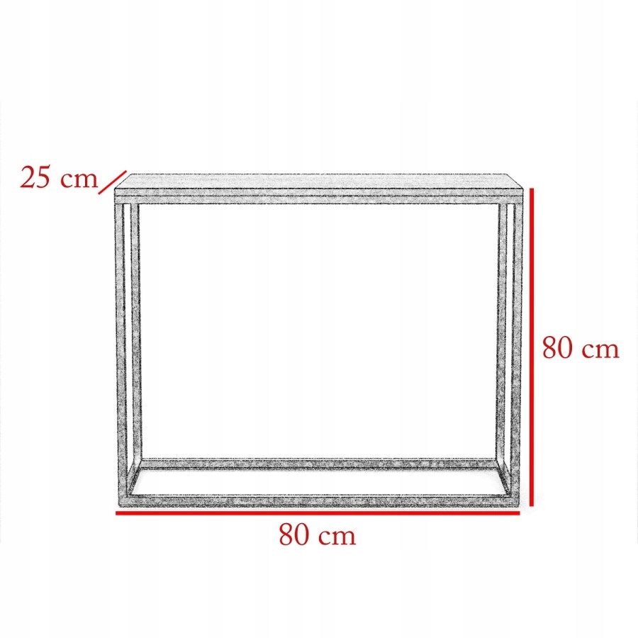 Czarna konsola 80 do przedpokoju do sypialni konsola loft industrialna C1 Szerokość mebla 80 cm