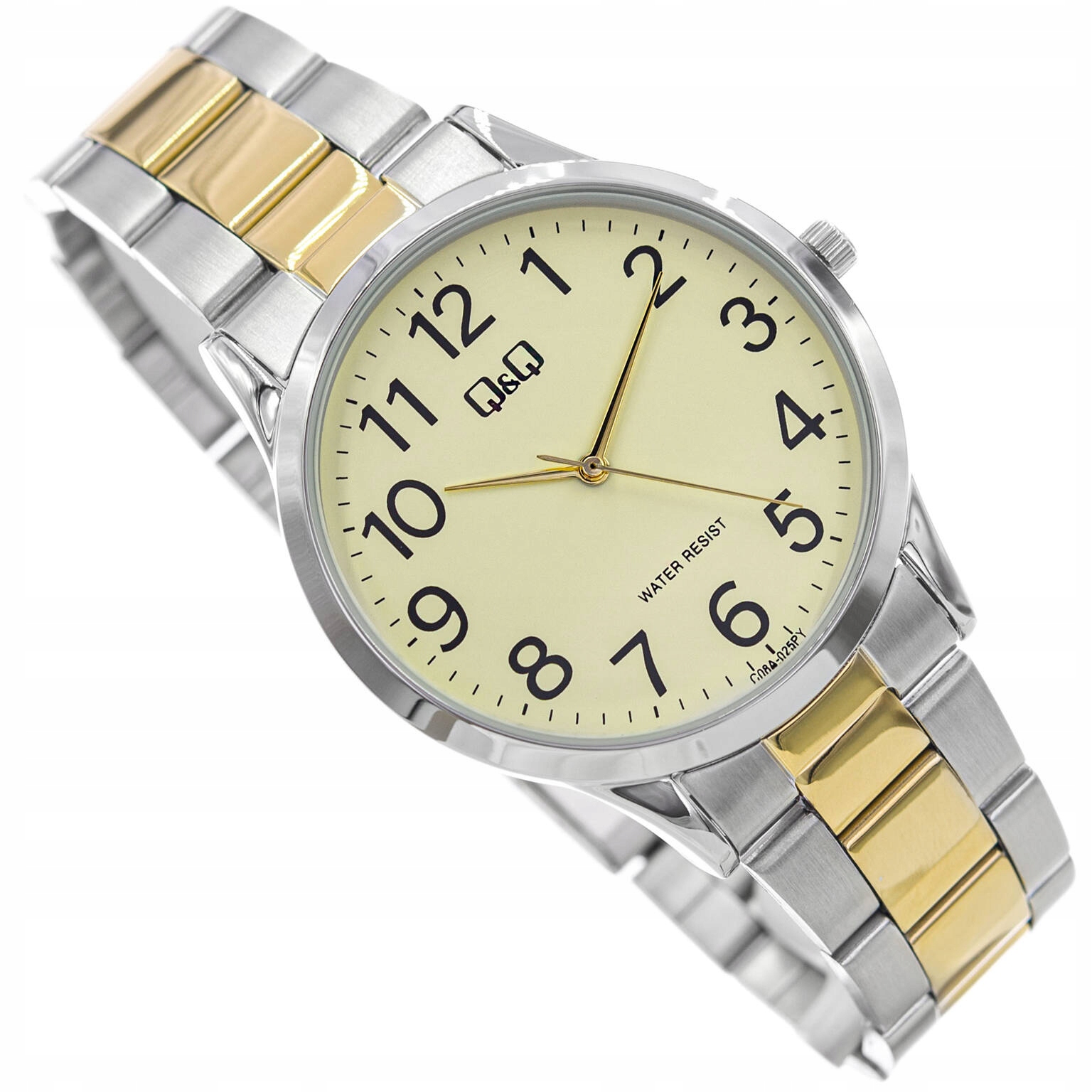 Pánské Hodinky Qq C08A-025PY Stříbrno-zlaté Na Náramku Klasika