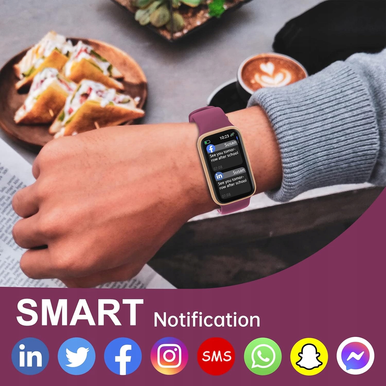 SMART WATCH WODOODPORNY ZEGAREK DAMSKI SMARTWATCH SpO2, KROKI TRENING! Model SPORT