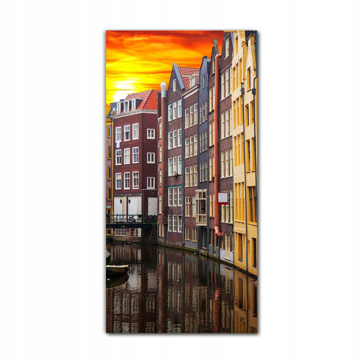 

Obraz szklany nowoczesny 70x140 Budynki Amsterdam