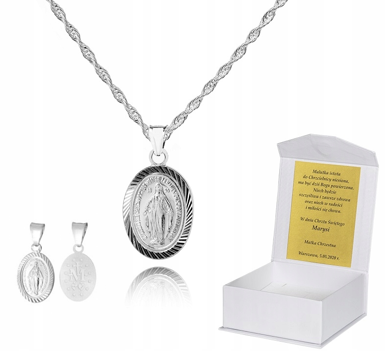 925 Stříbrný řetízek medailon Dedikace 45 cm LM62