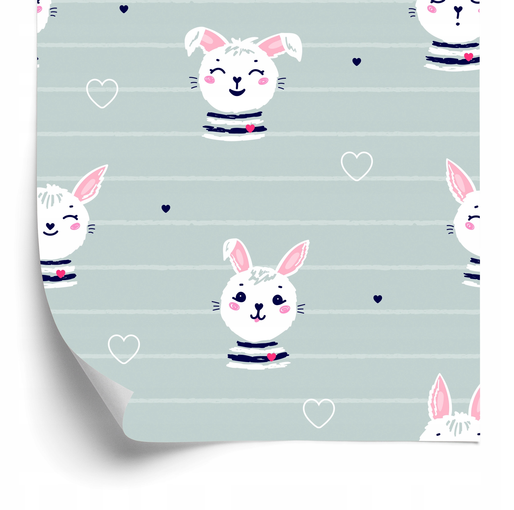 Tapeta Králiky na pozadí s pruhmi 50x1000 cm