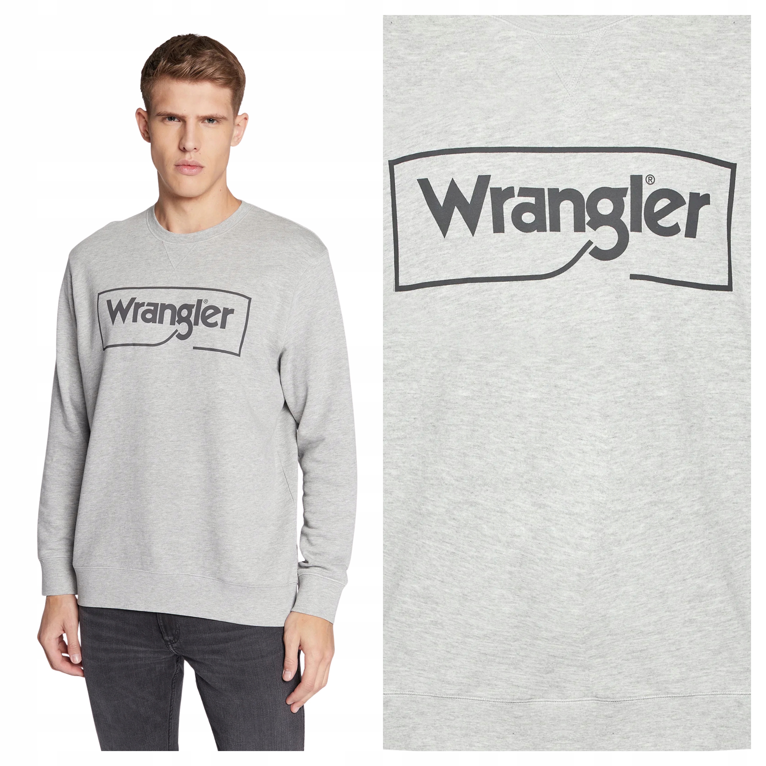 Wrangler Frame Logo Crew Pánská Mikina S Potiskem Bez Kapuce