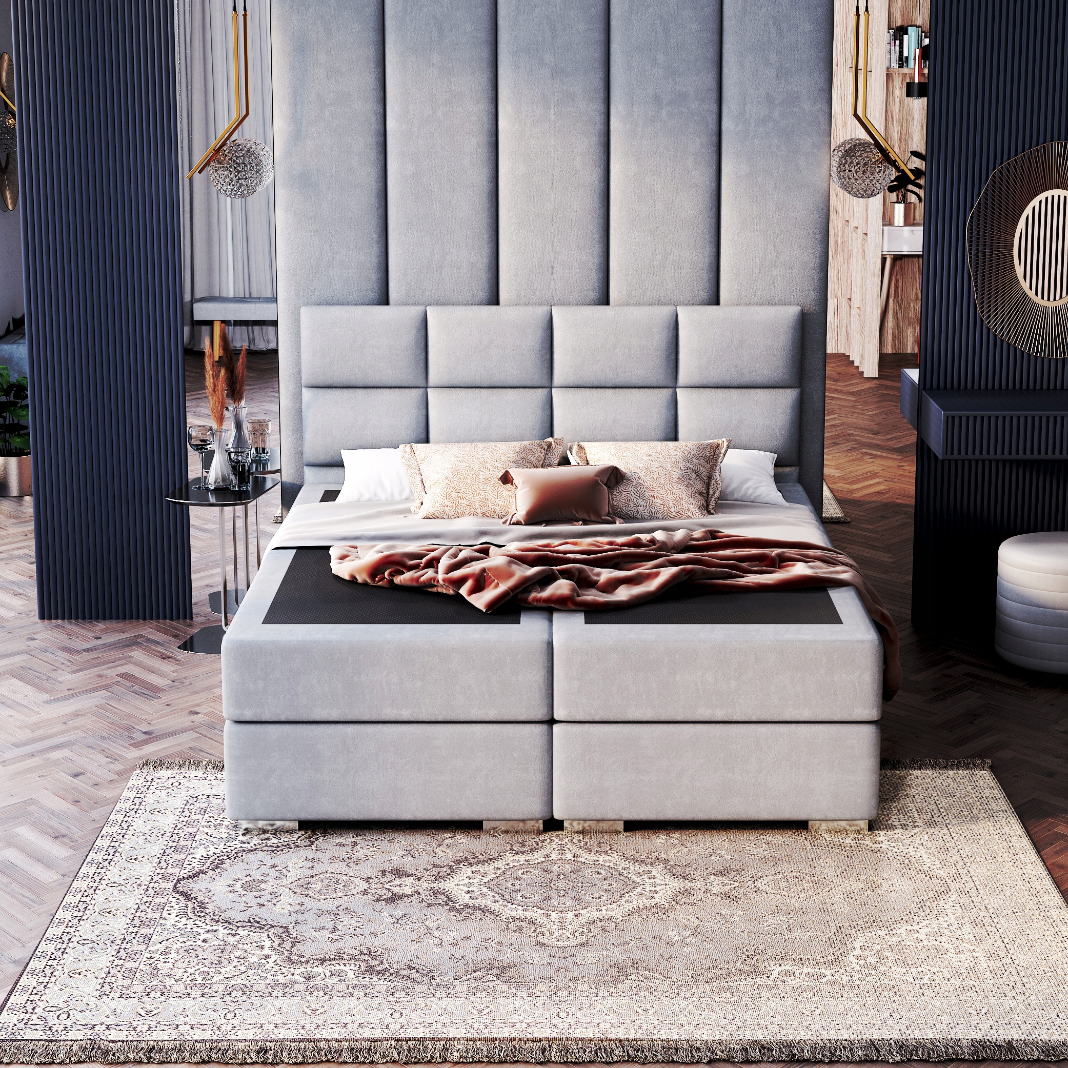 

Łóżko tapicerowane kontynentalne 160x200 Deli