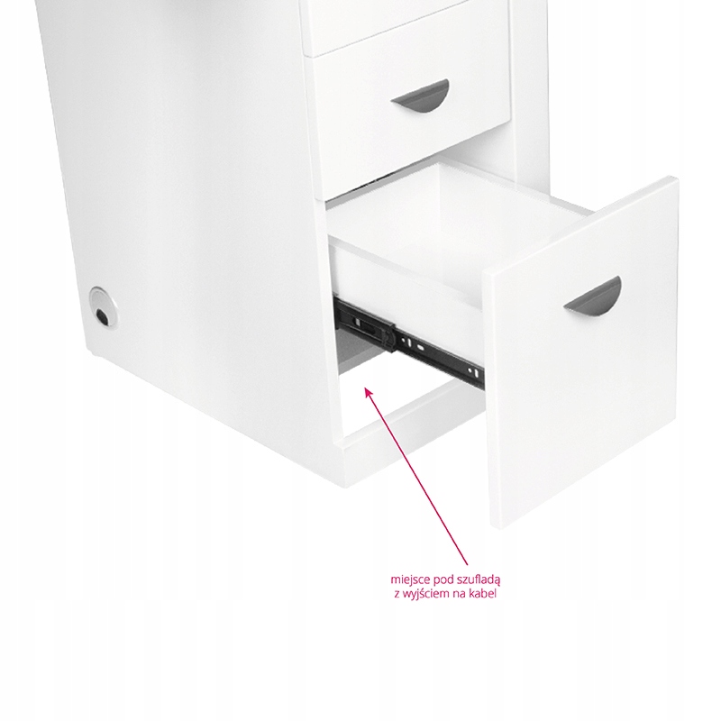 Kosmetický stůl 310 s kazetovým absorbérem, bílý, levý