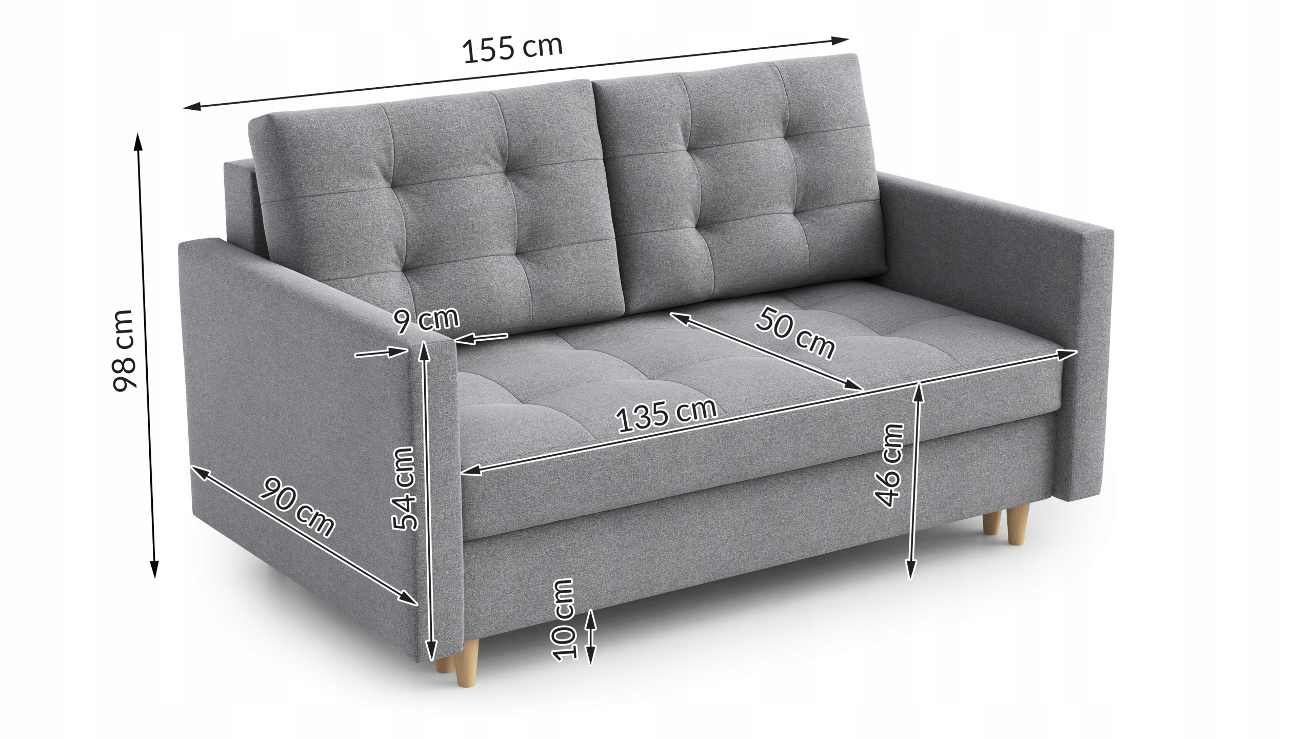 SOFA ELIE POJEMNIK NA POŚCIEL + FUNKCJA SPANIA Kod producenta RIM