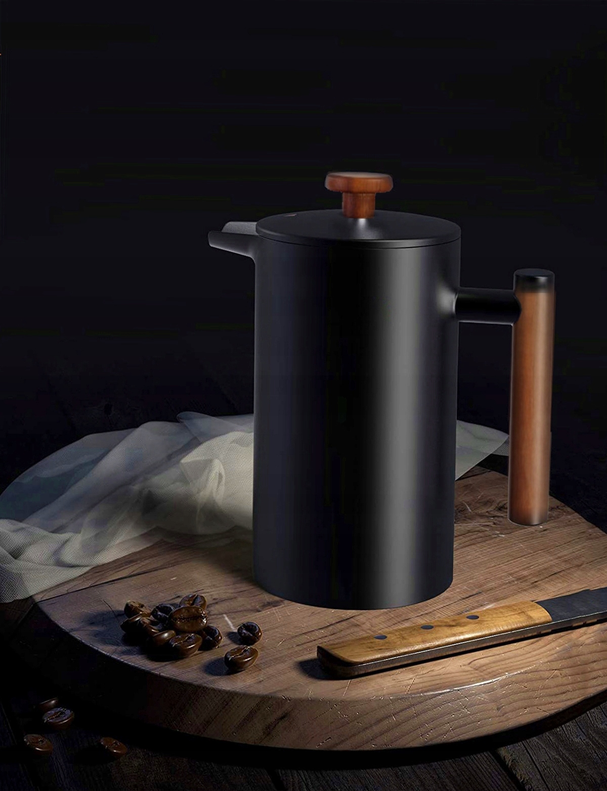 ZAPARZACZ DO KAWY I HERBATY ZIÓŁ STALOWY 1L FRENCH PRESS CZARNY ELEGANCKI Marka Karl Hausmann