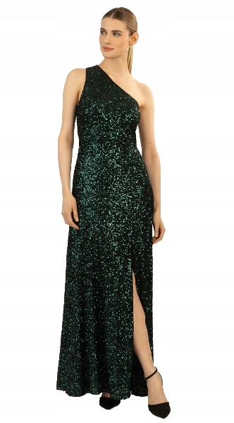 Apart Zelené Šaty S Flitry Na Jedno Rameno 38 Jpc