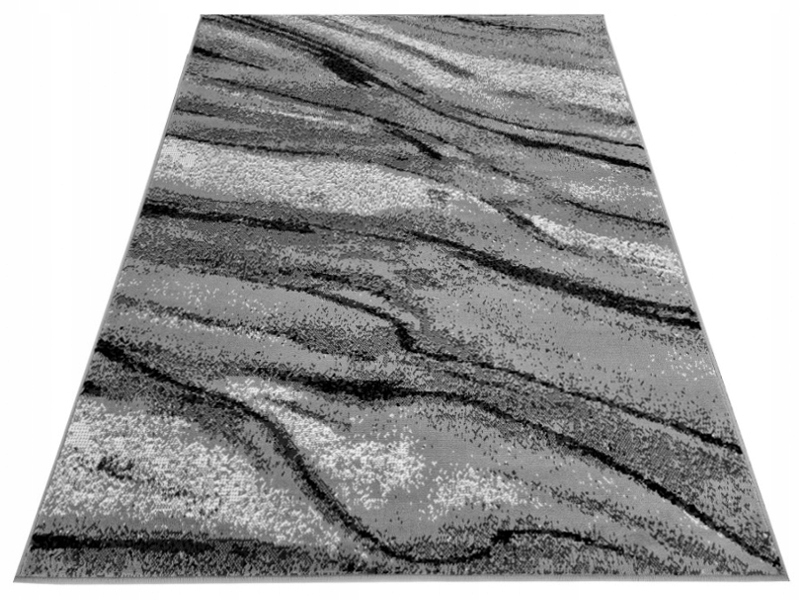 Dywan Nowoczesny Szary 150x300 Marmurowy Modny Tani Do Salonu