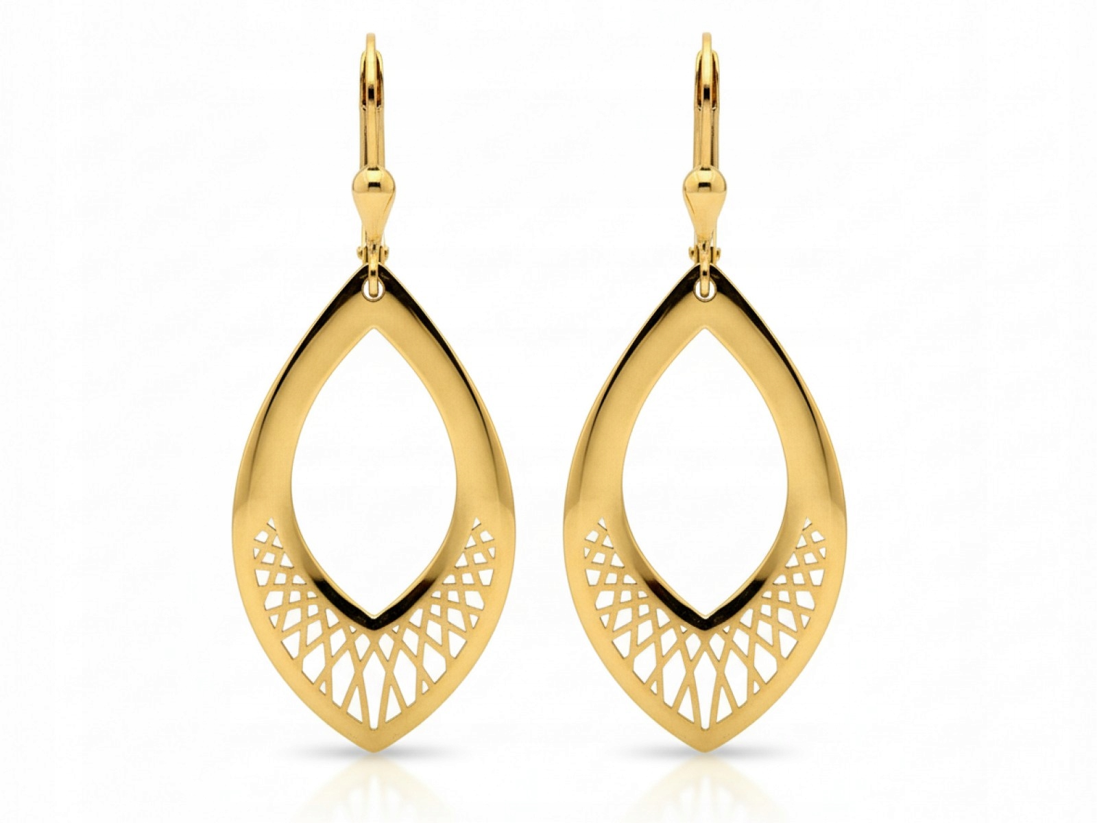 Dámské náušnice ze zlata 585, elegantní design, zlato 14k