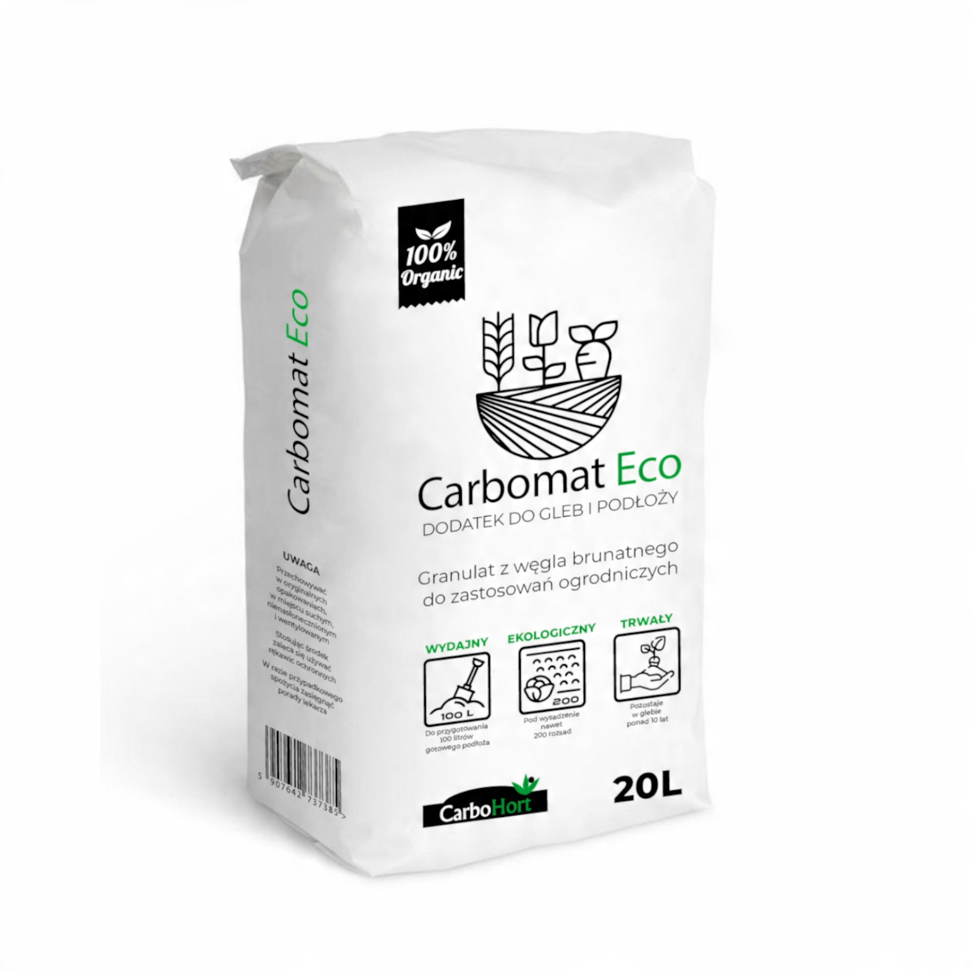 

Carbomat Eco 20L Ph 4-4,5 Podłoże Węgiel Brunatny