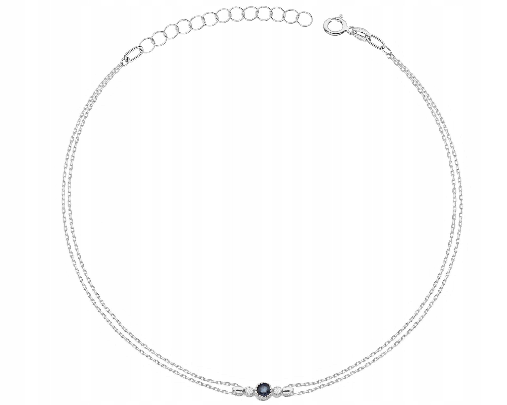 Bransoletka Białe Złoto Z Szafirem I Brylantami