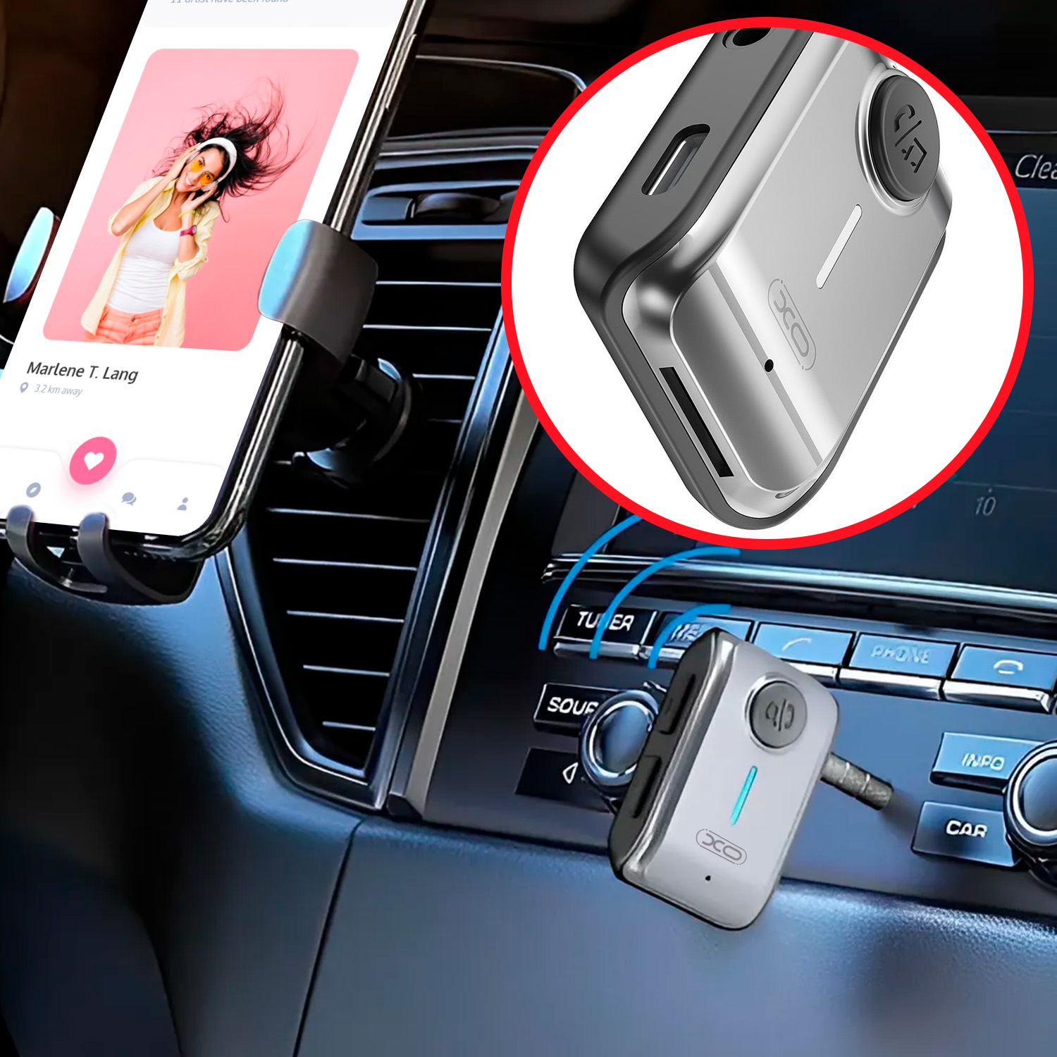 Transmiter FM Bluetooth MP3 do auta samochodu zestaw głośnomówiący mikrofon Stan opakowania oryginalne