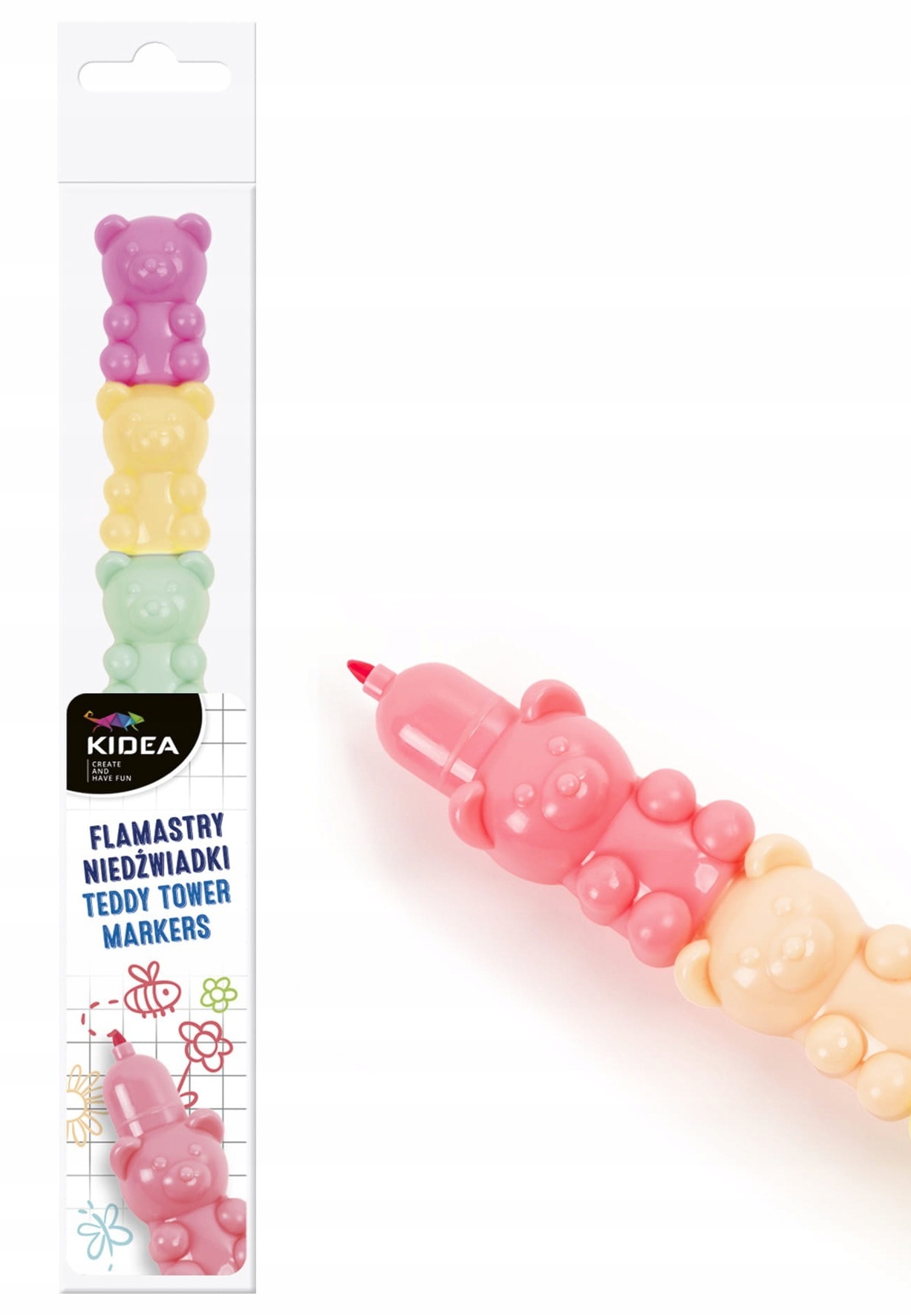 

Flamastry niedźwiadki przekładane 6k Kidea