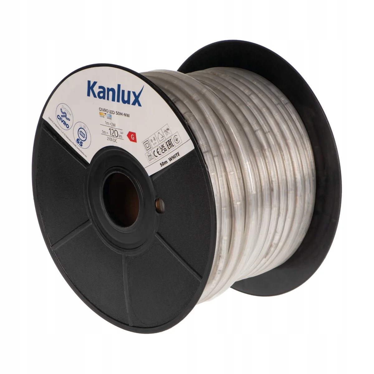 Led světelný had 2W na 1 metr neutrální barva 50 metrů IP65 Kanlux