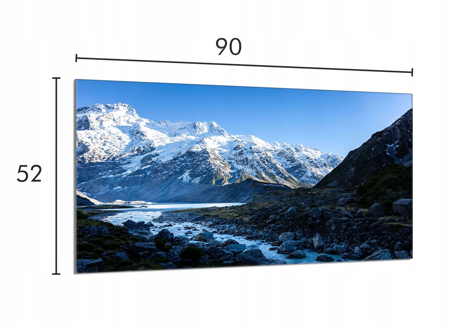 Skleněná ochranná deska na sporák 90x52 Hory