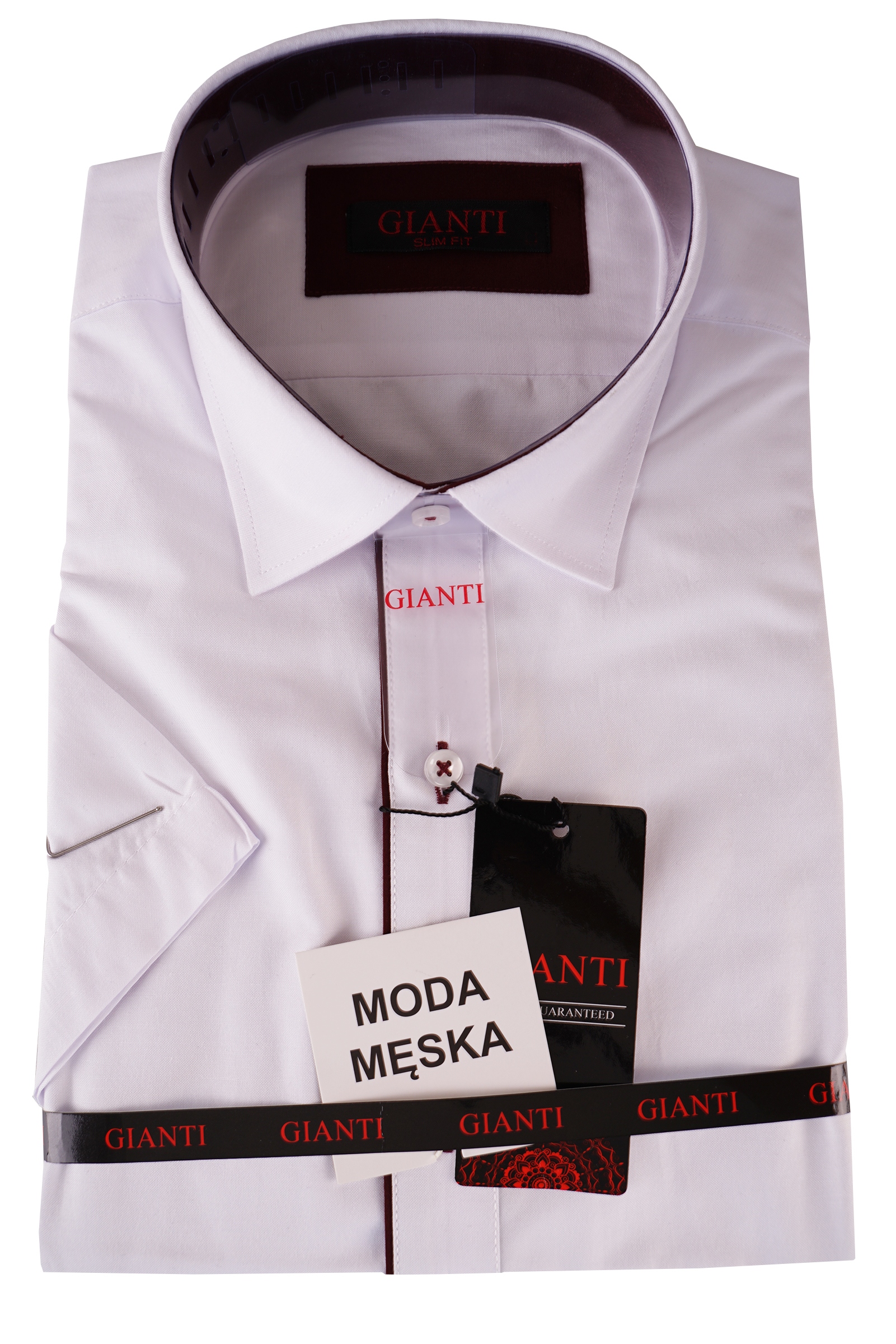 

Koszula Męska Biała Casual Gładka Slim L 41/42
