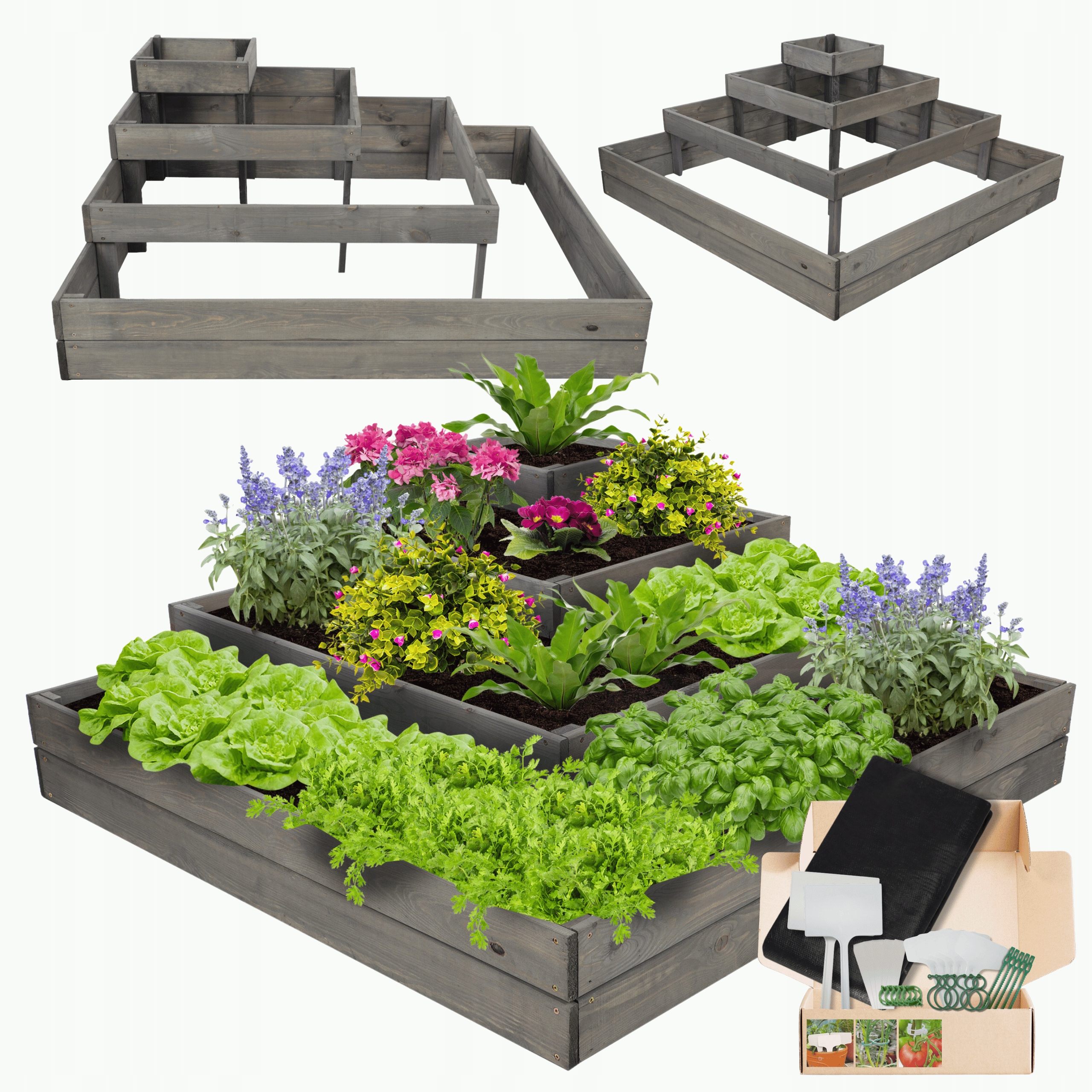 Rohové skříně zeleninový záhon květináč pařeniště kaskádový patrový 45x120x120