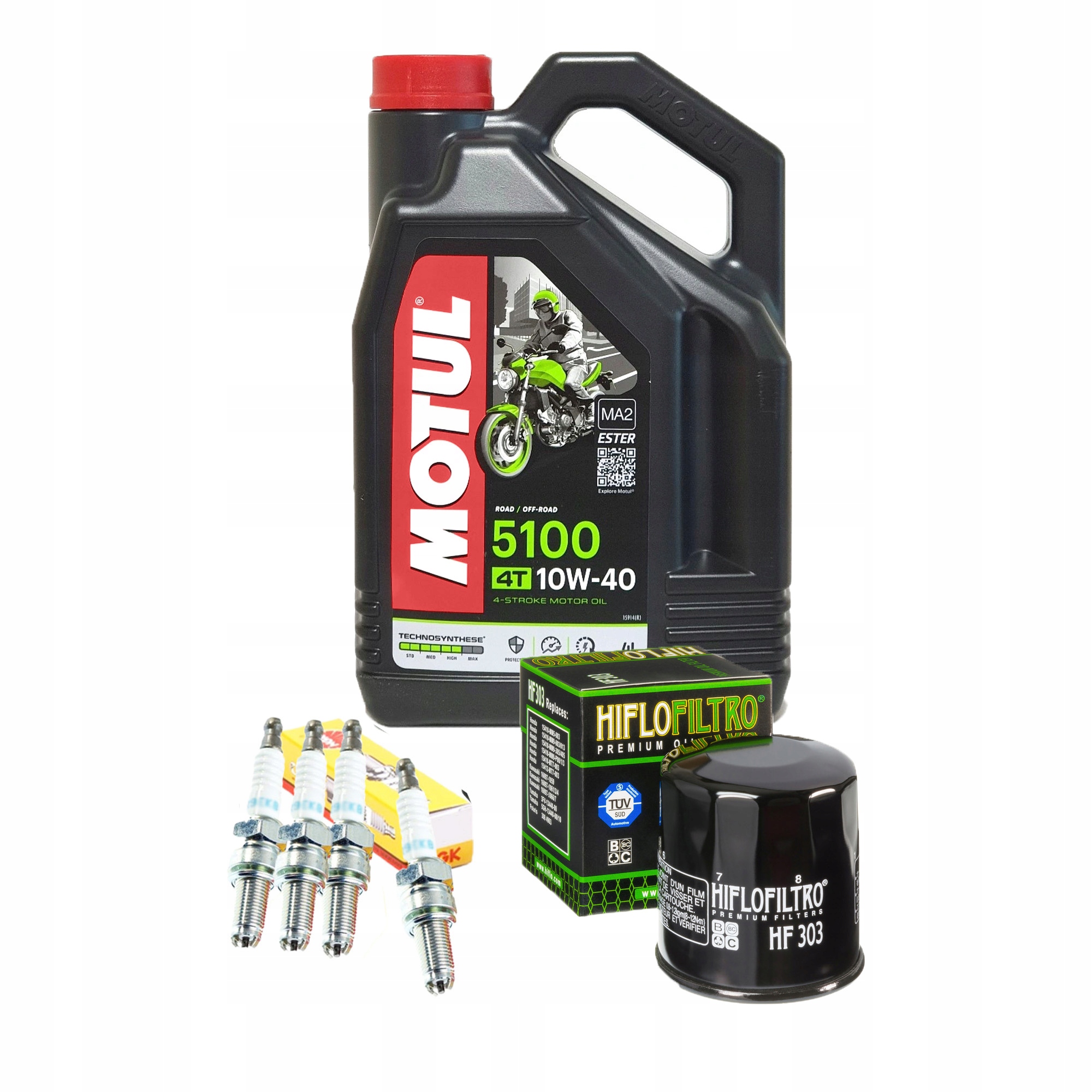 Olej Motul 5100 KAWASAKI ZX6R 600 07-08 Filtr NGK