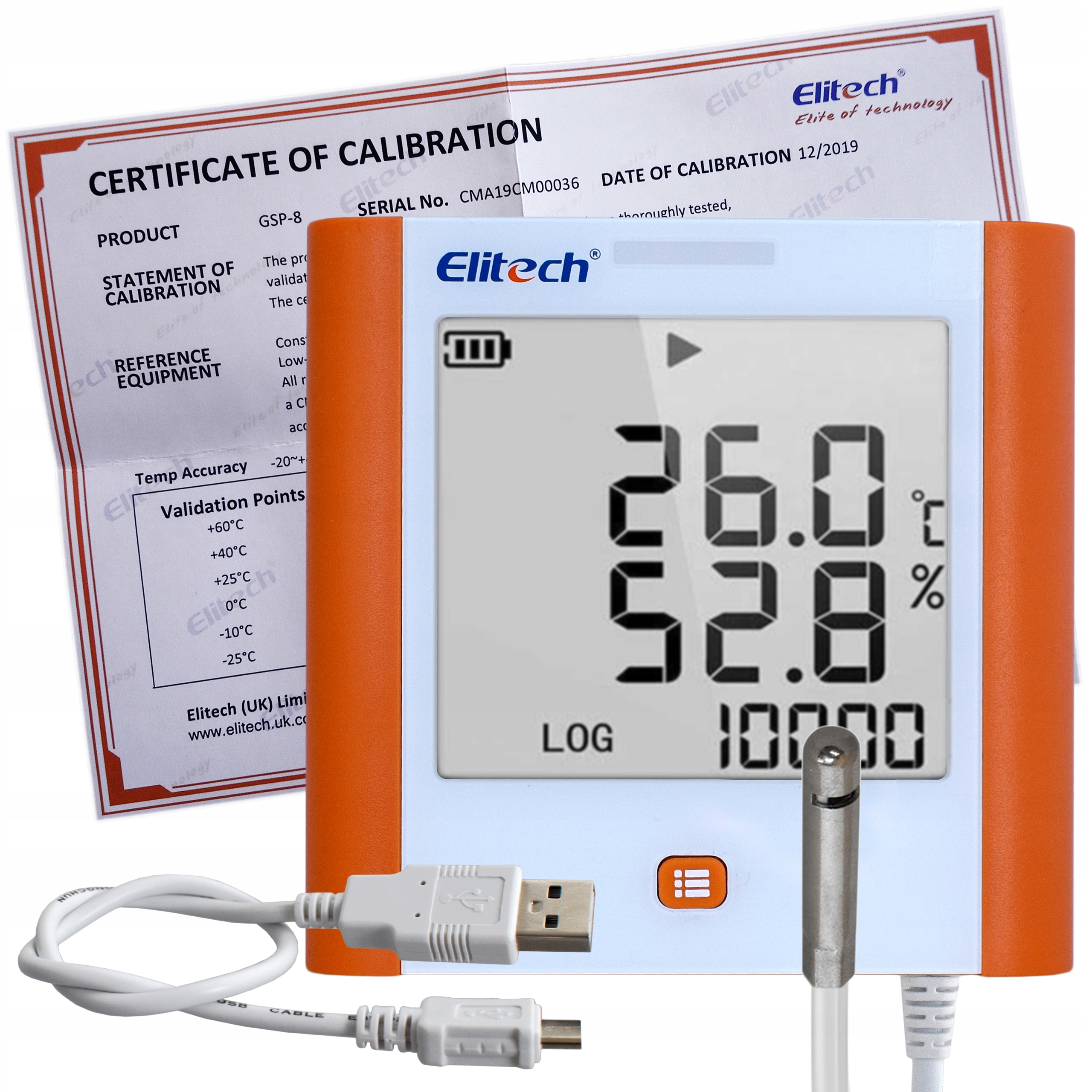 Monitoring temperatury wilgotności do APTEKI + SWIADECTWO SPRAWDZENIA