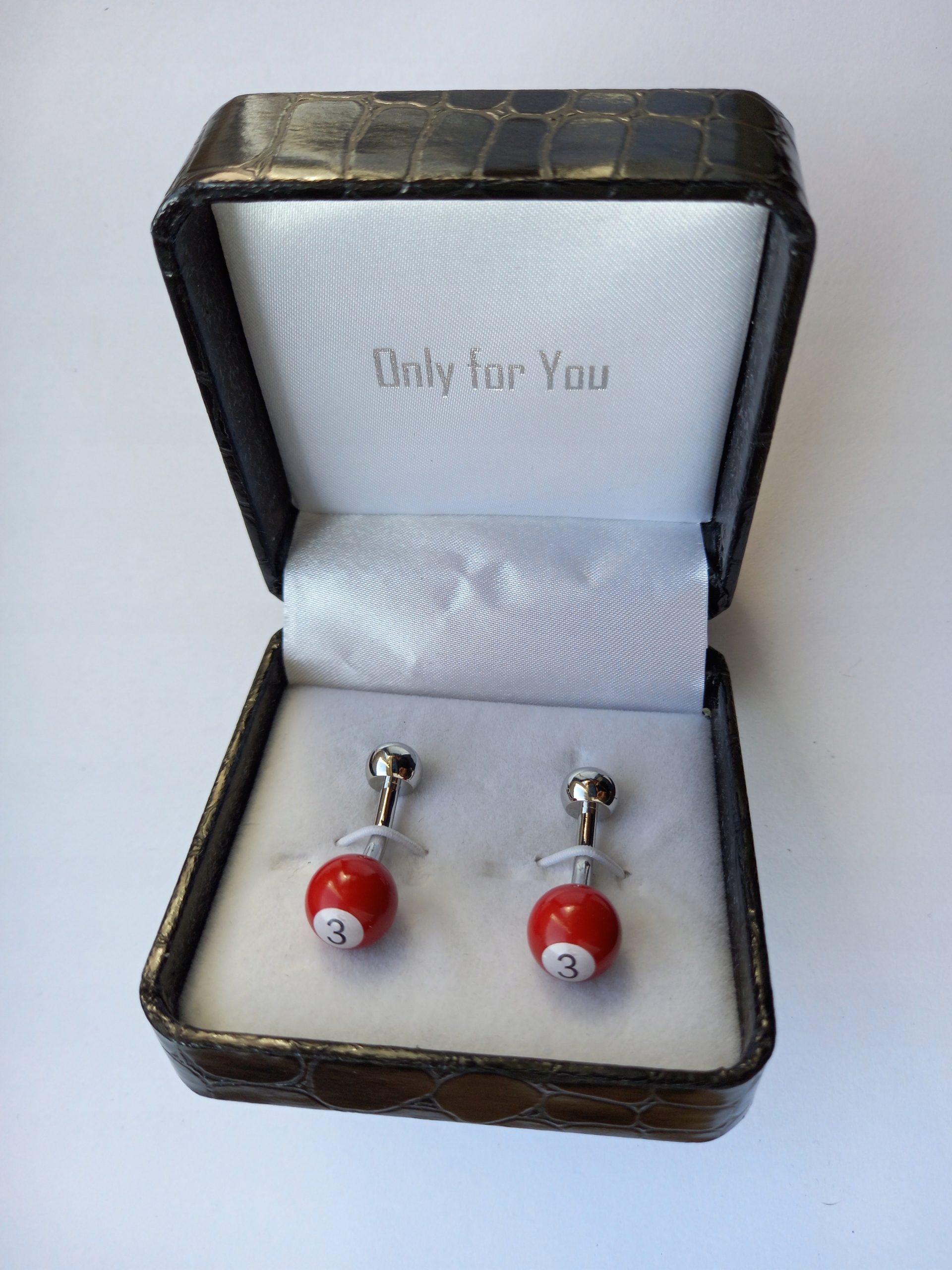 Manžetové knoflíčky Červené Bile No 3 Kulečník