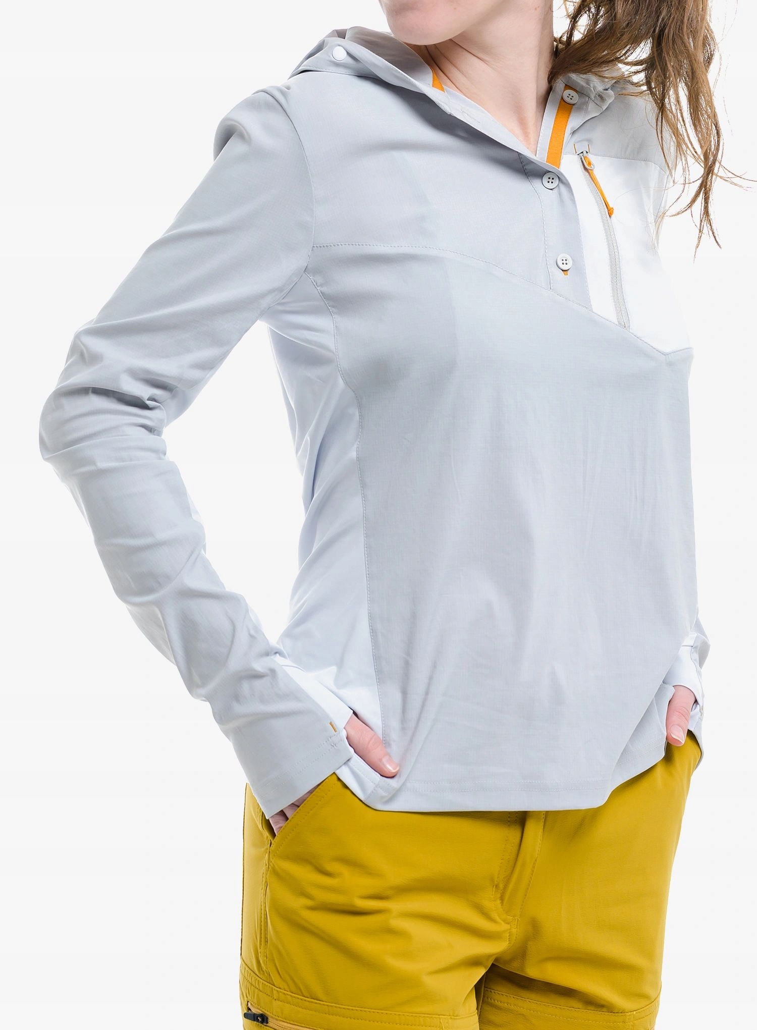 Bluza damska z kapturem Turbat Maya Hood Trek Shirt glacier gray L