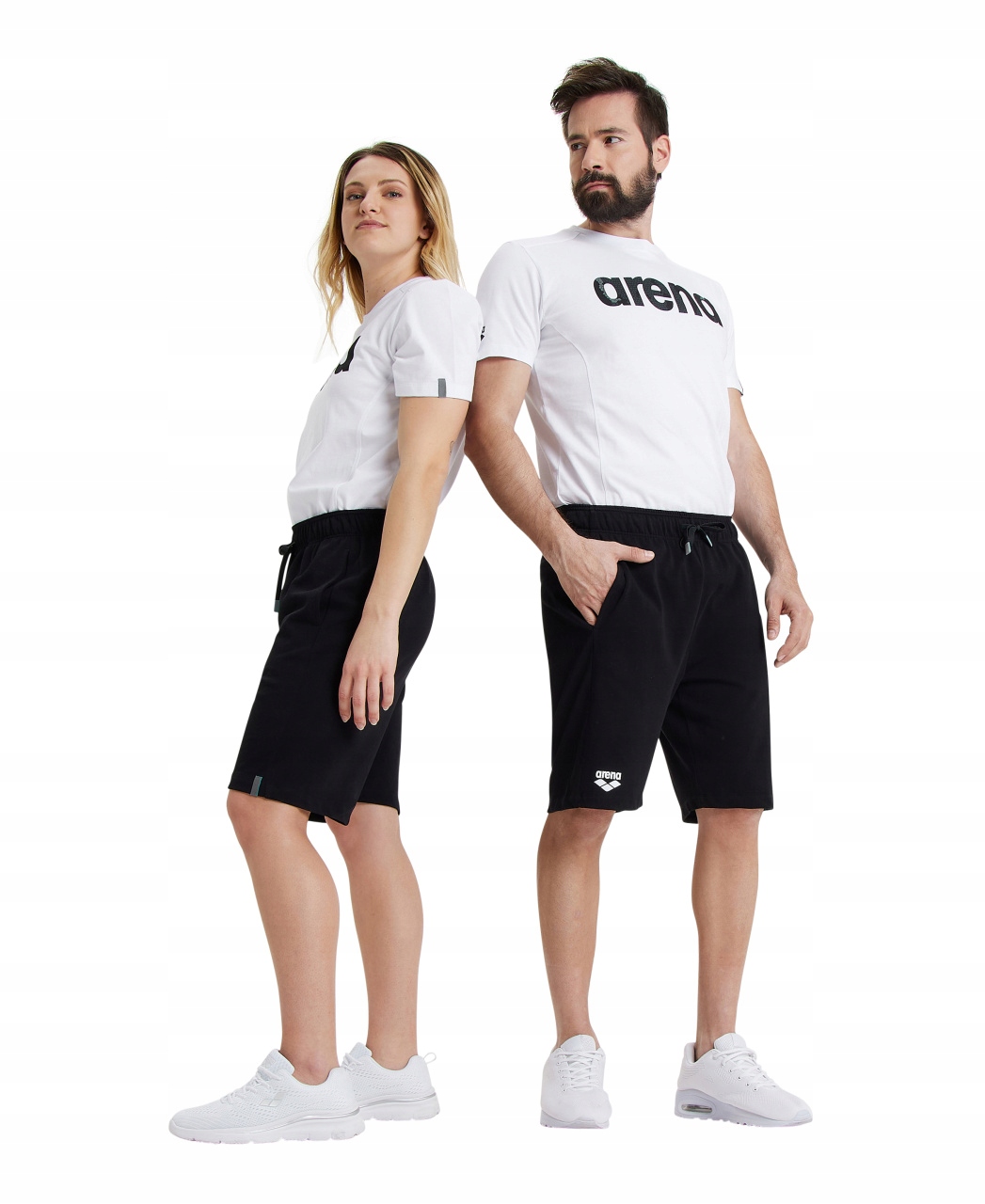 Dresové kalhoty krátké bavlněné bermudové šortky Arena Unisex Černá R.xl