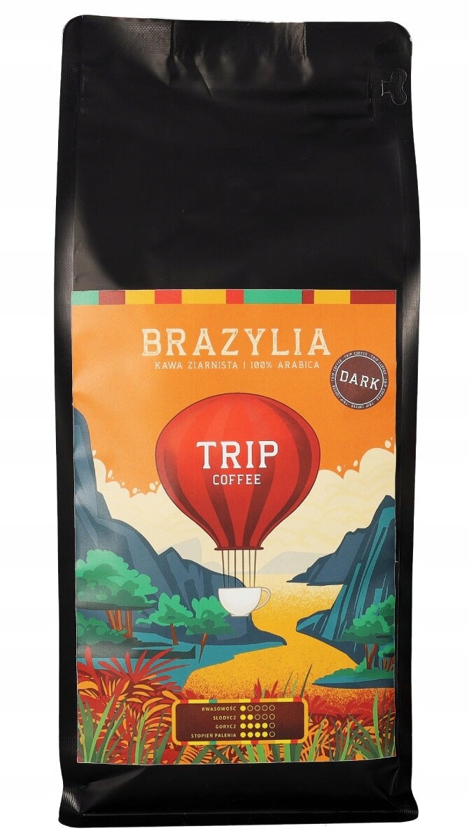 Levně Káva zrnková Trip Coffee Brazílie Dark 1 kg 100% Arabika