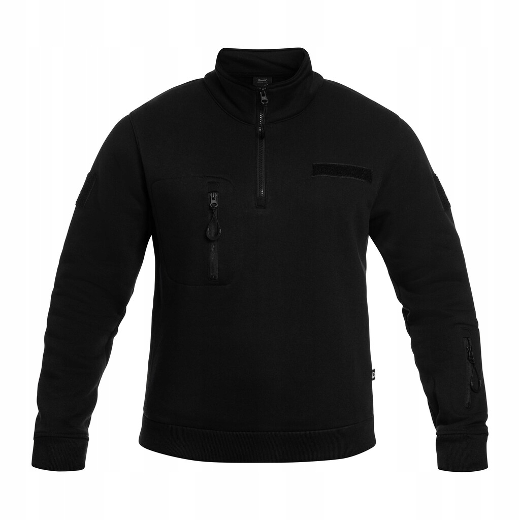 Bavlněná mikina bez kapuce pánská Brandit Tactical Sweat Troyer Black S