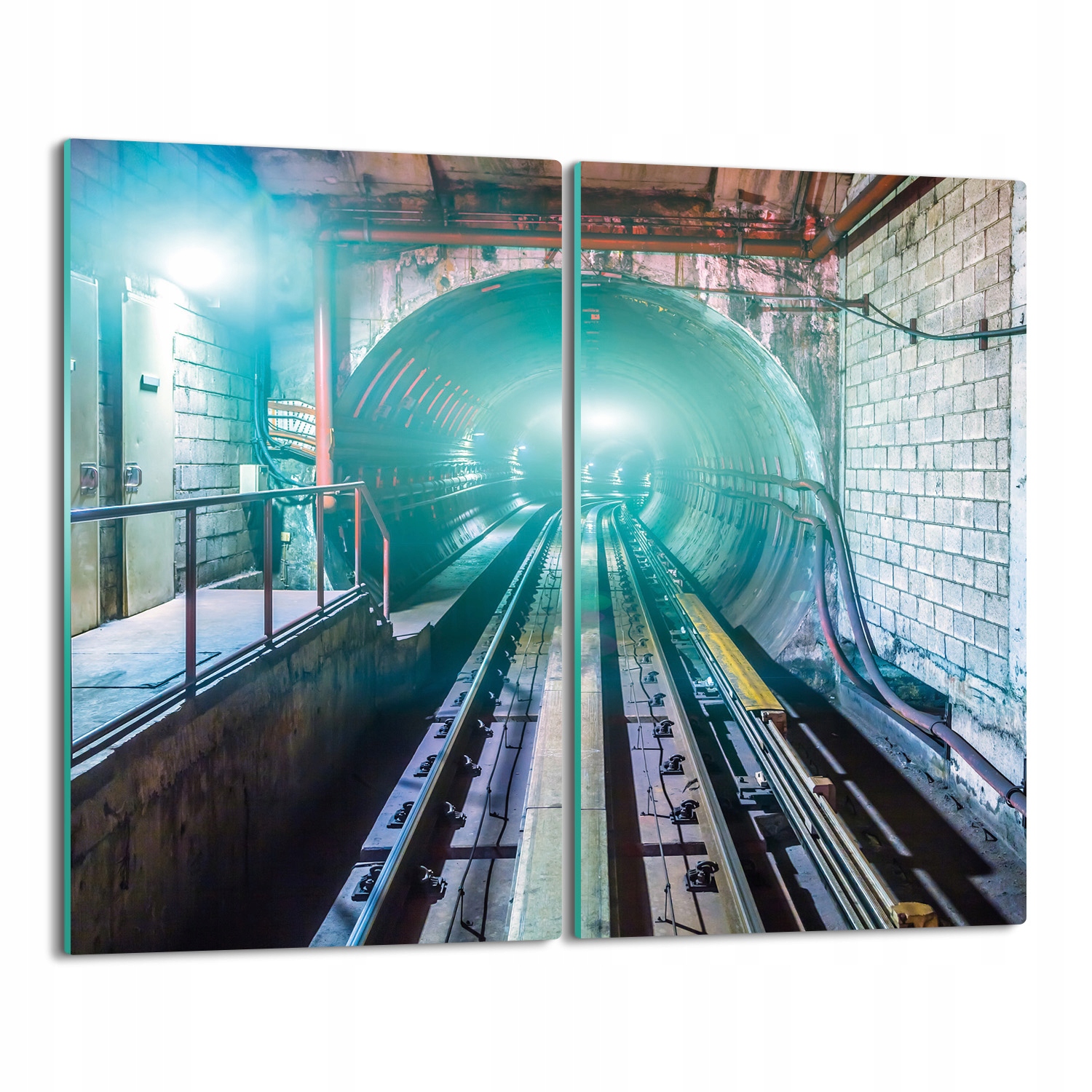 skleněná krytka Tunel metro koleje 2x 30x52