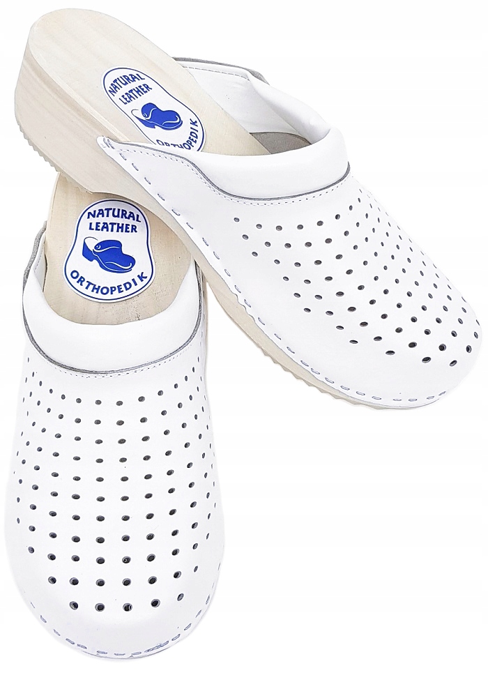 Chodaki Drewniaki Medyczne Męskie BIAŁE *44* PL Kod producenta DRD 079