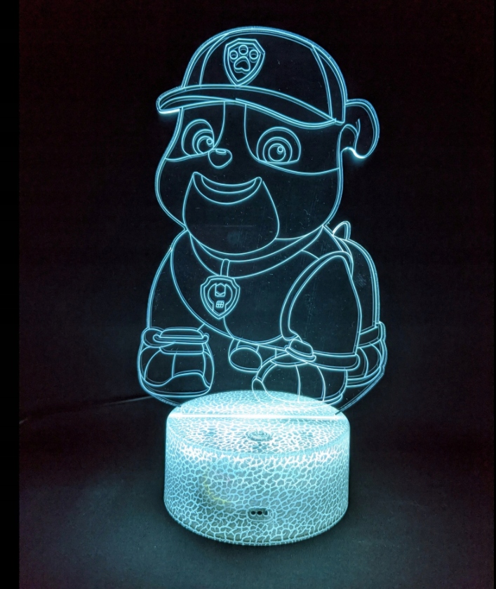 Lampka Nocna PSI PATROL RUBBLE 3D LED Imię Kolor dominujący wielokolorowy