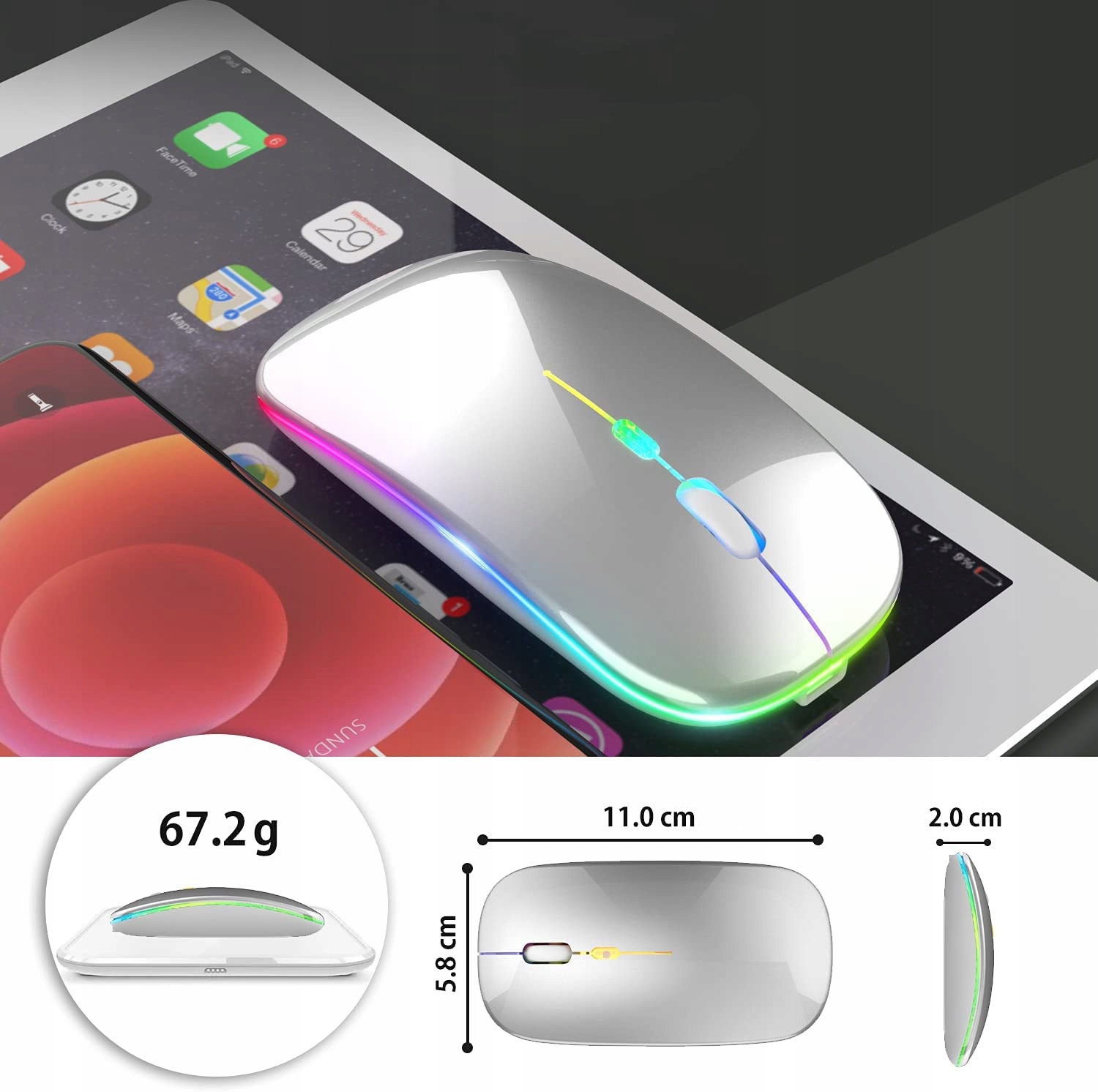 Myszka Bezprzewodowa do Laptopa Bluetooth / USB Interfejs USB USB (Radio 2.4 GHz) Bluetooth