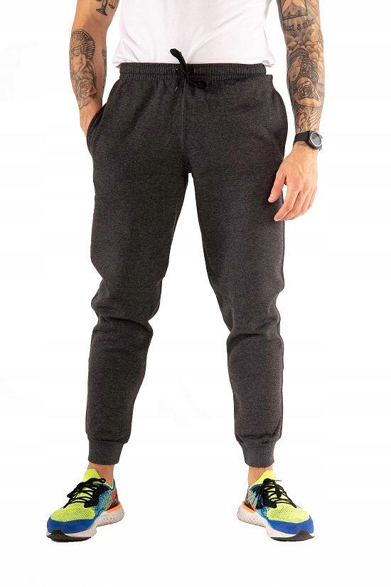 Teplákové kalhoty bavlněné pohodlné Polský Výrobek Amon Antracit M