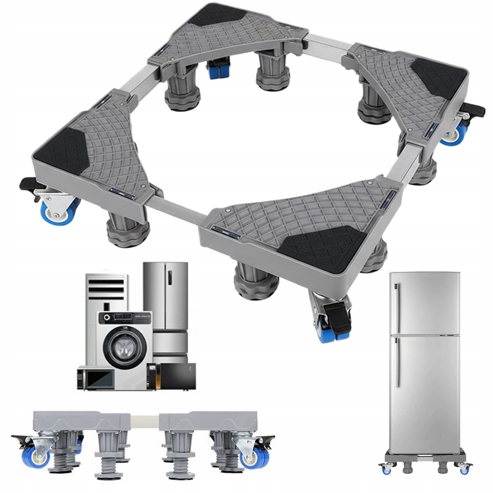 Mobilna Podstawa Pod Pralkę Lodówkę Stalowa Wzmocniona Z Regulacją
