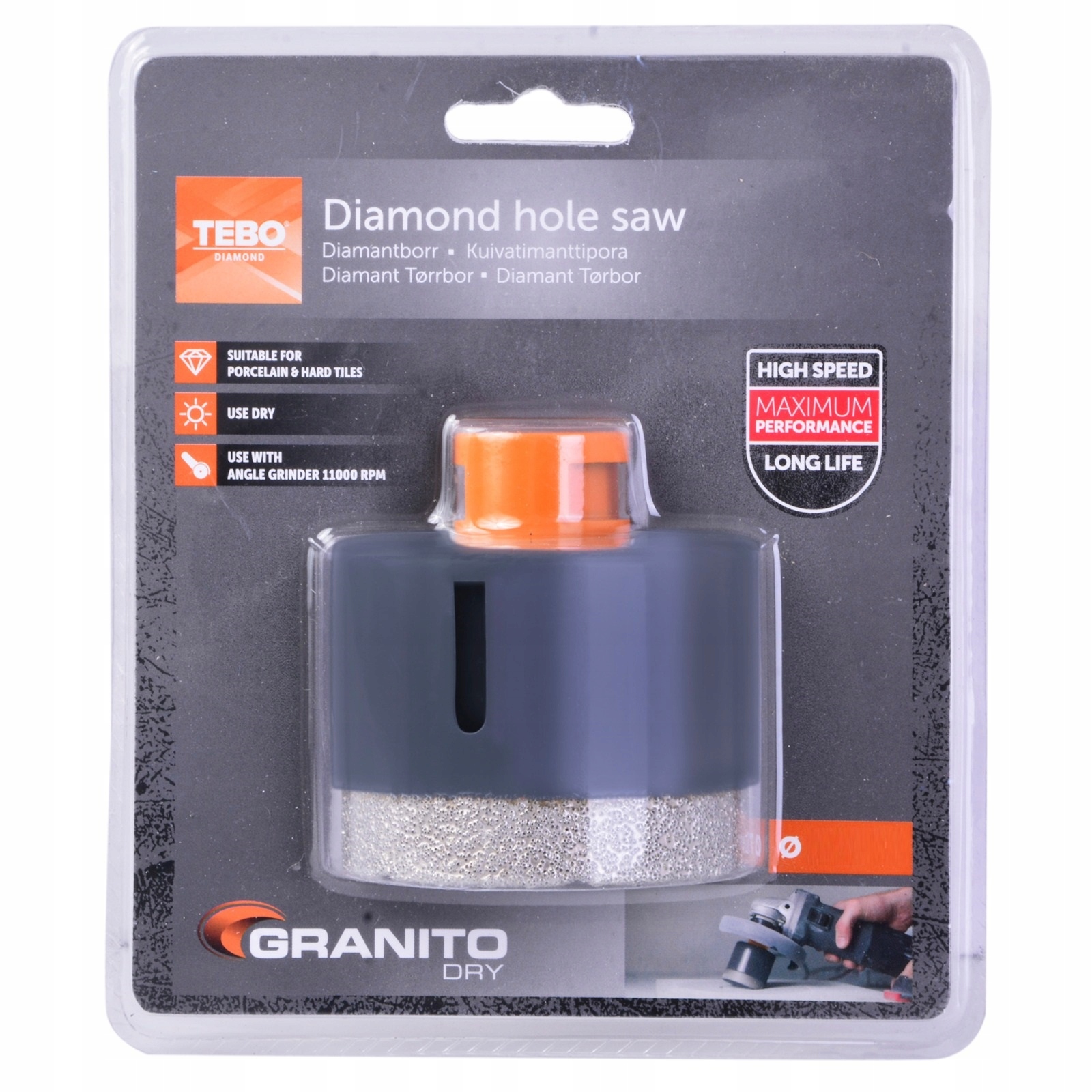 OTWORNICA KORONKA DIAMENTOWA 75MM M14 TEBO