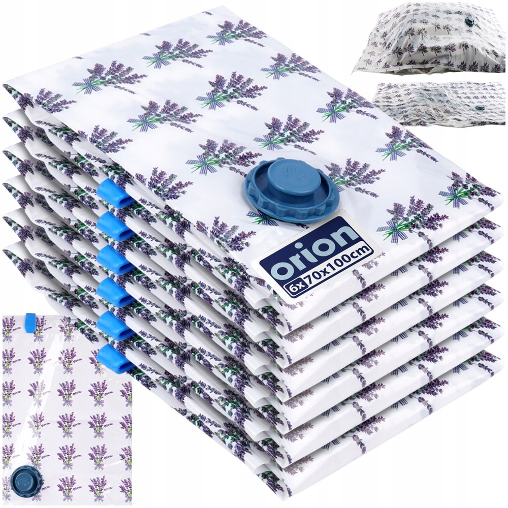 Levně 6 x Vakuové Pytle Na Oblečení povlečení vonné deky Lavendové 70 x 100 cm