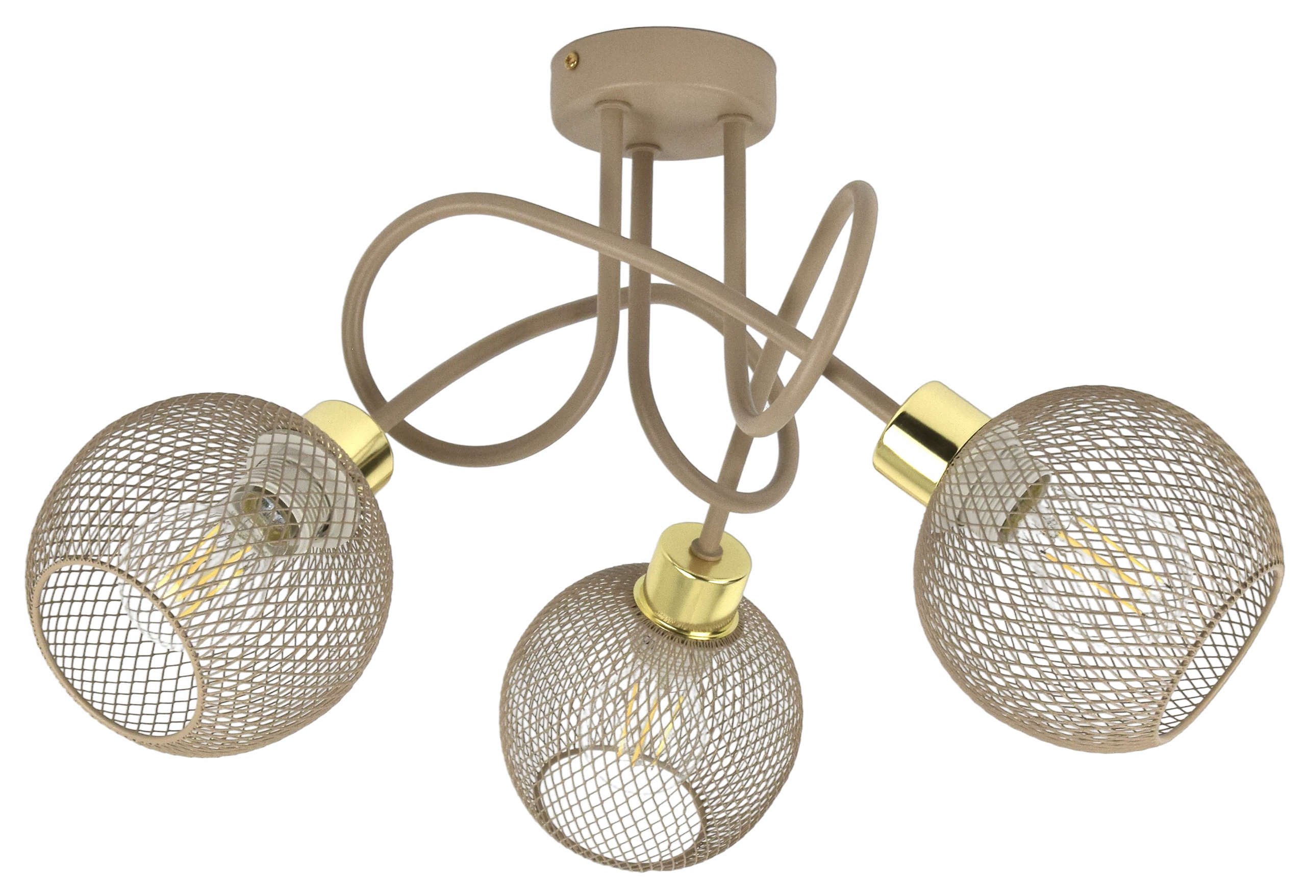 Lampa sufitowa Żyrandol Sypialnia do pokoju salonu Kaszmir Ecru Beżowa Loft