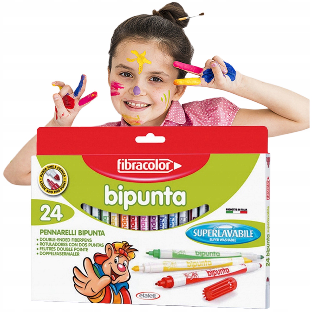 Pisaki FIBRACOLOR BIPUNTA Dwustronne 24 sztuki