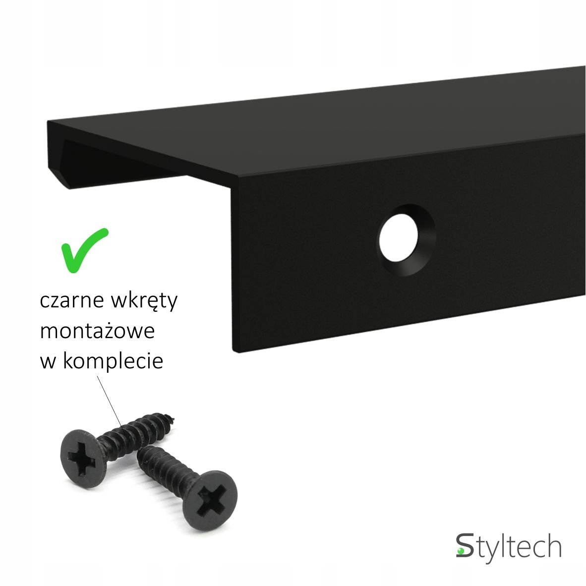 Uchwyt meblowy krawędziowy ANE 680mm CZARNY MAT Rodzaj krawędziowy