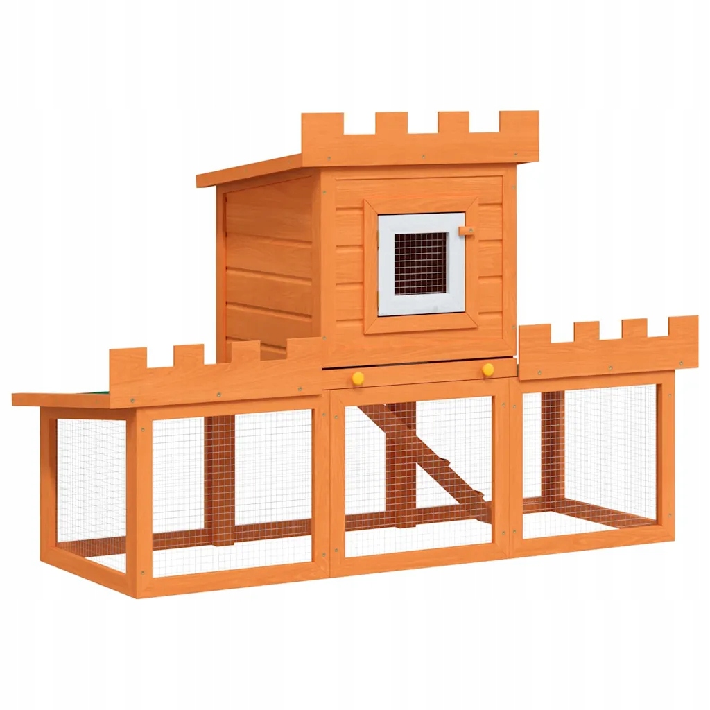 Levně Dvoupatrová klec pro králíky z borovicového dřeva, 142 x 50 x 101 cm, Bylina