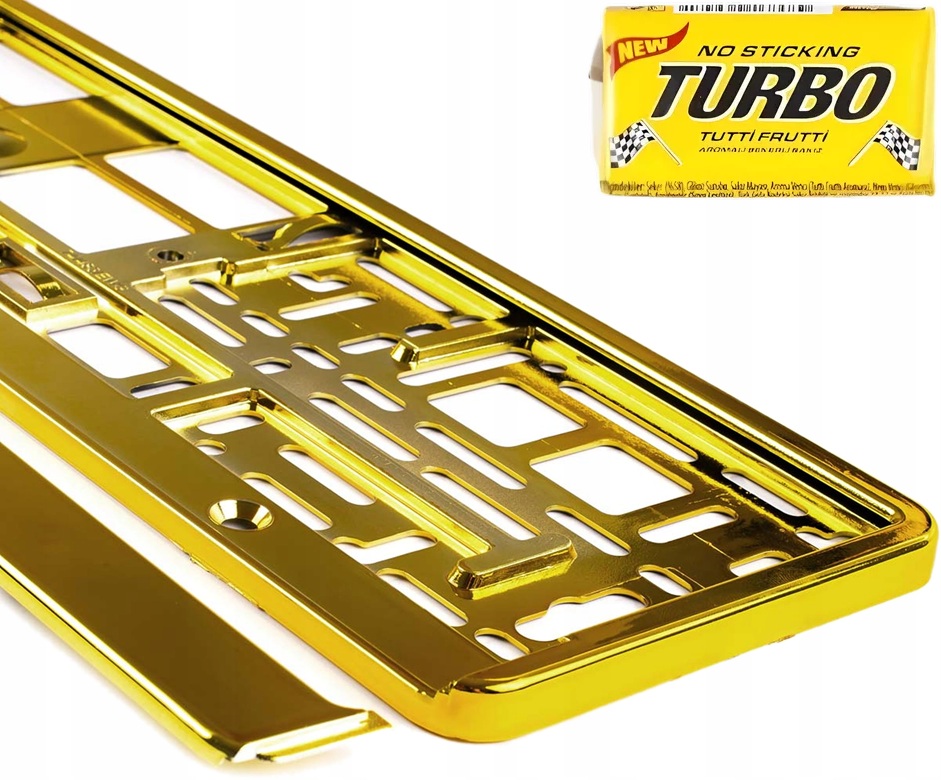 Ramka tablicy rejestracyjnej Złota Żółta metalizowana do auta samochodowa