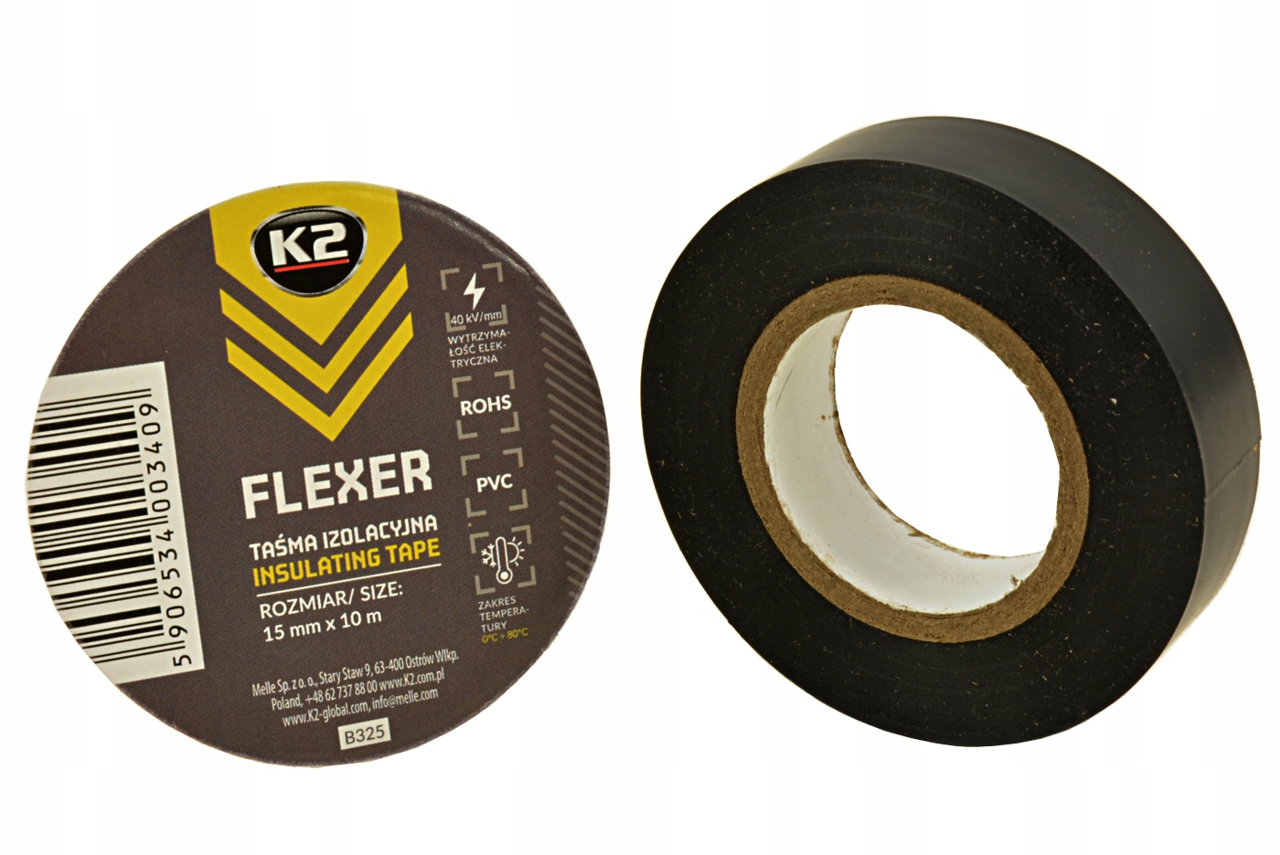 K2 TAŚMA IZOLACYJNA PCV IZOLACJA CZARNA ELASTYCZNA