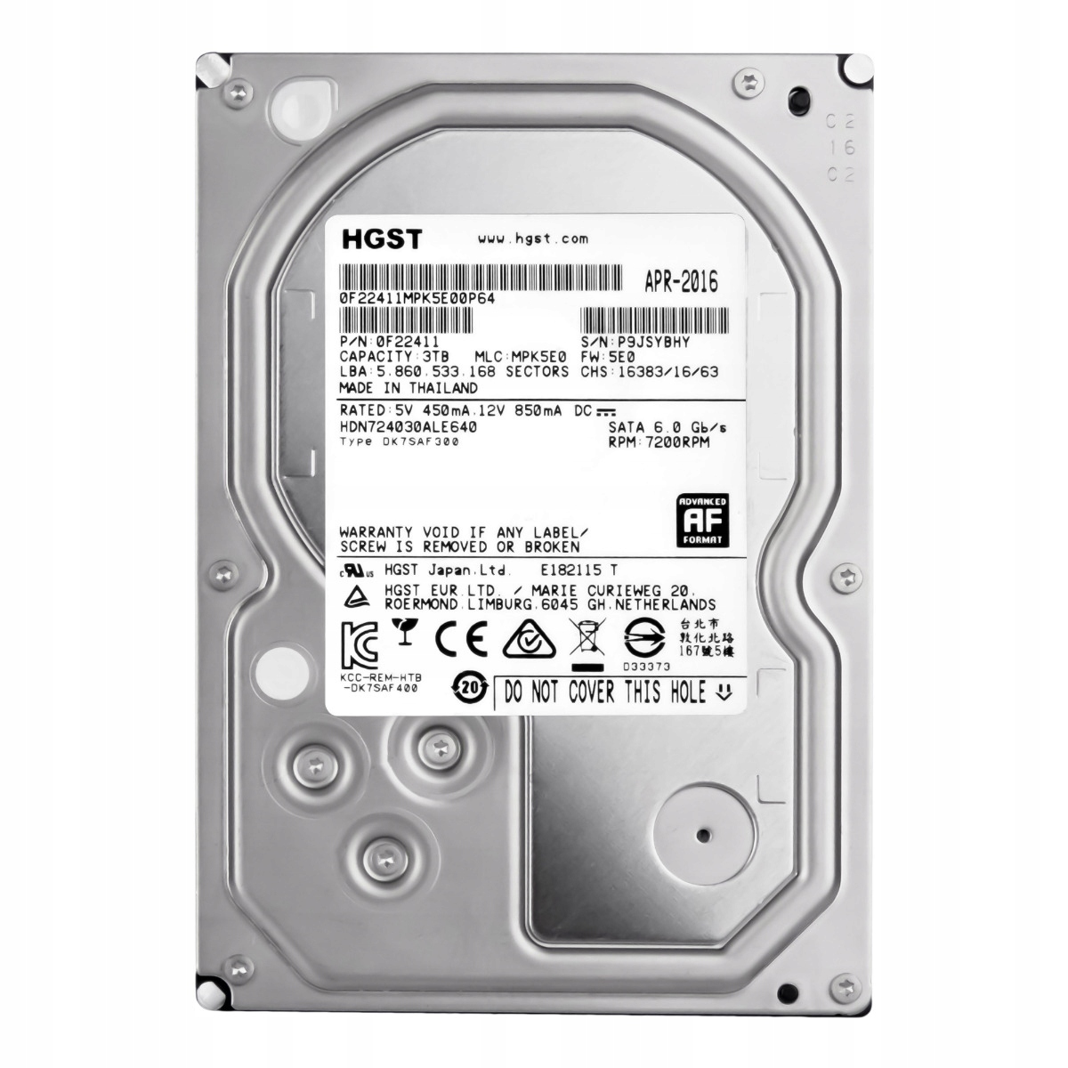 Hgst DeskStar Nas 3TB 7.2K 64MB Sata III 3.5'' HDN724030ALE640