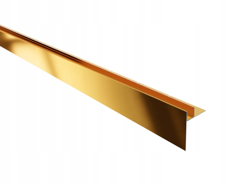 Spádová lišta na sklo Levá Zlatá lesklá 120 cm