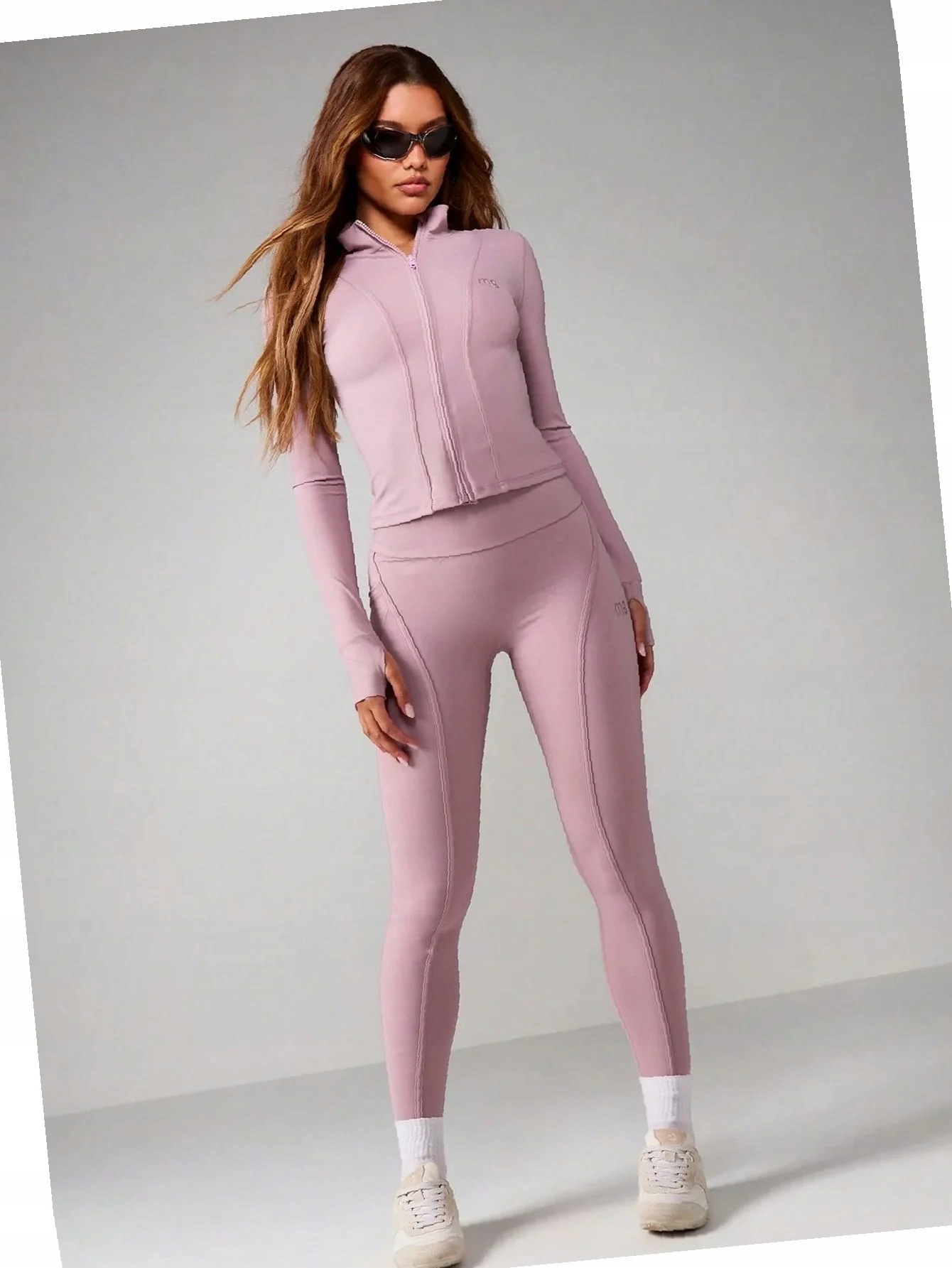 Komplet Aktywny Damski Treningowy Bluza Zlegginsami Fioletowa Xs 34