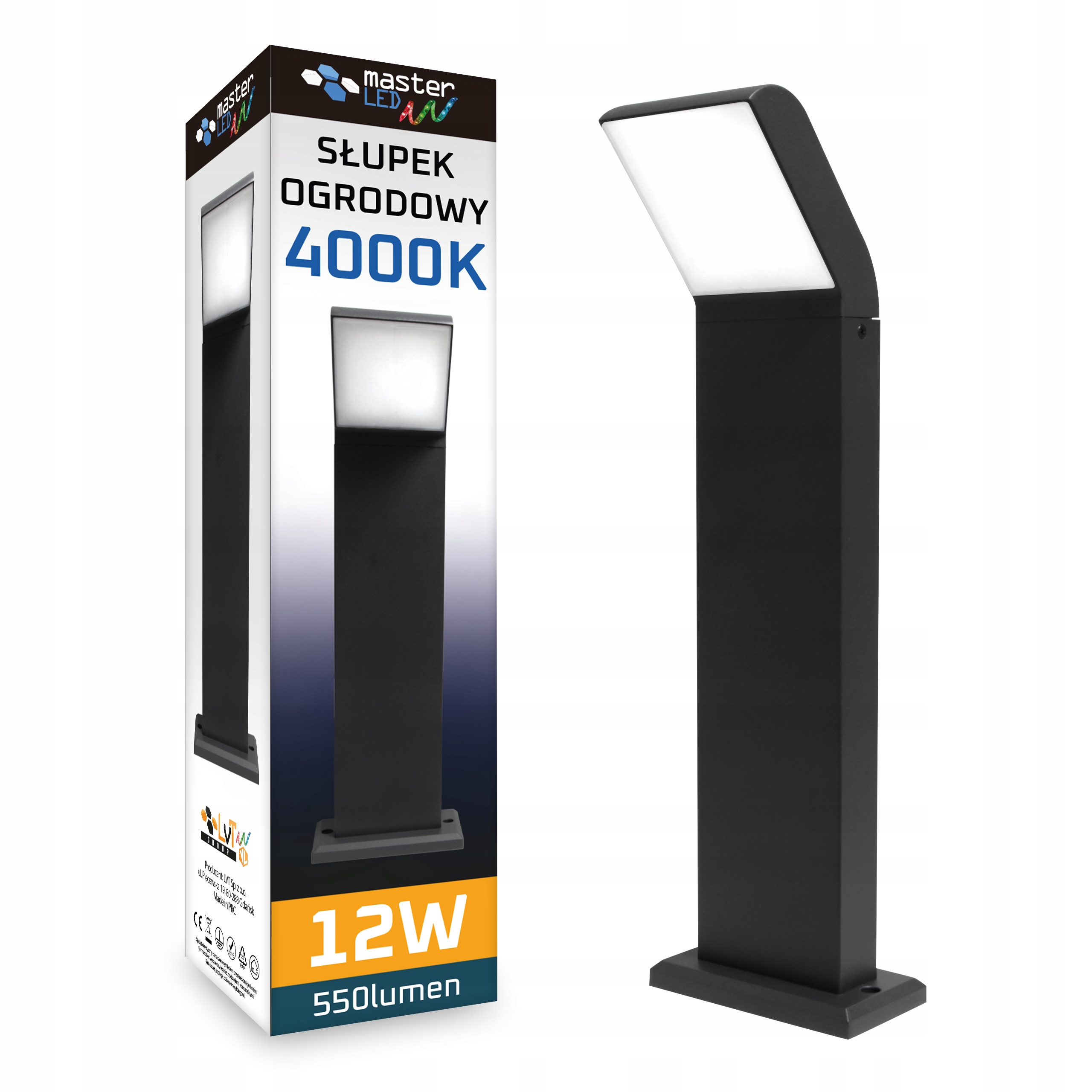 Led lampa 12W Zahradní venkovní stojanový sloupek 50 cm